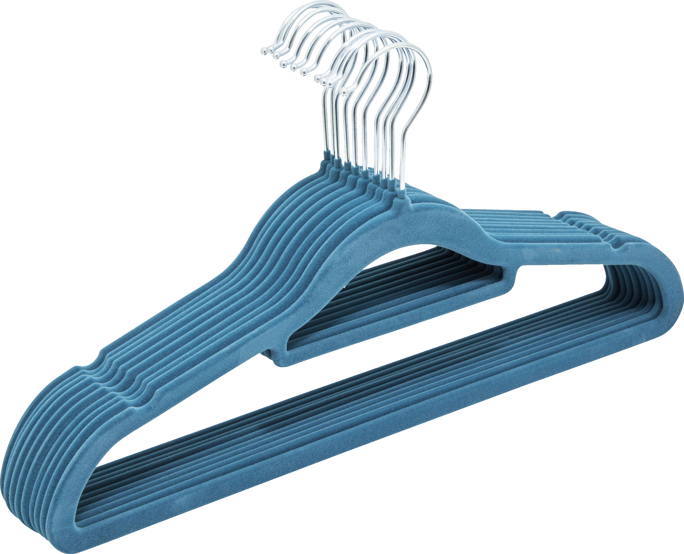 IDEENWELT Beflockte Kleiderbügel 10er-Set petrol