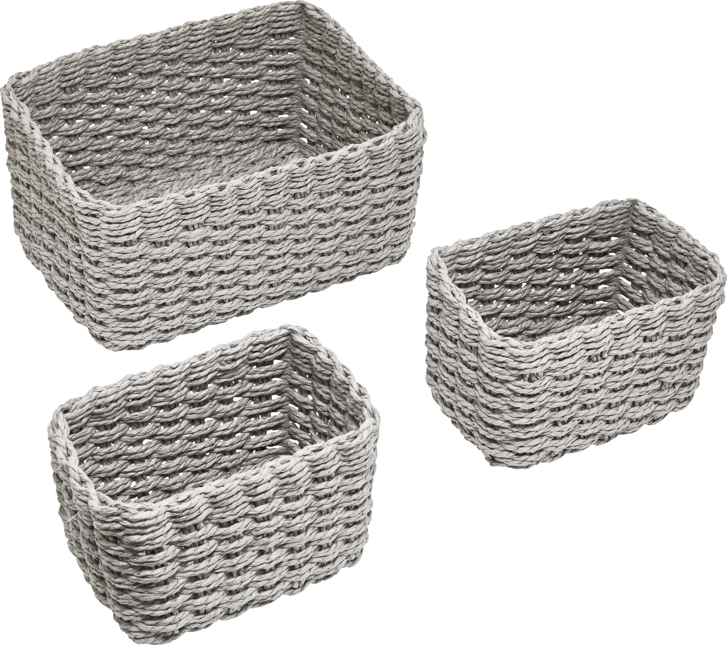 Aufbewahrungskörbe grau 3er-Set