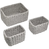 Aufbewahrungskörbe grau 3er-Set