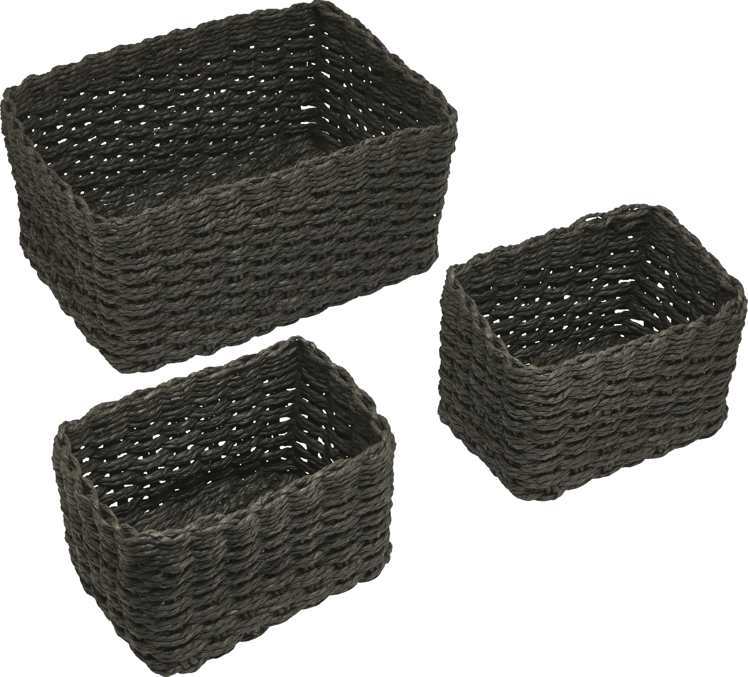 Aufbewahrungskörbe anthrazit 3er-Set