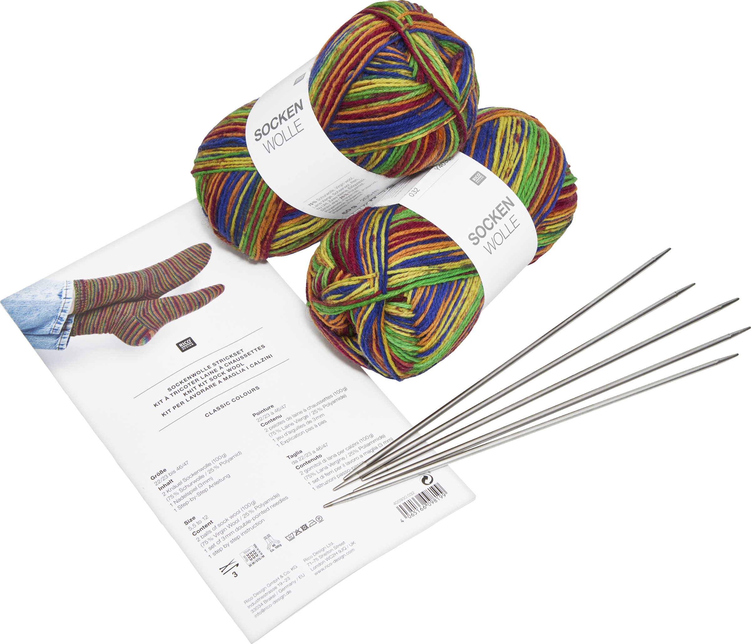 Rico Design Strickset Sockenwolle bunt
