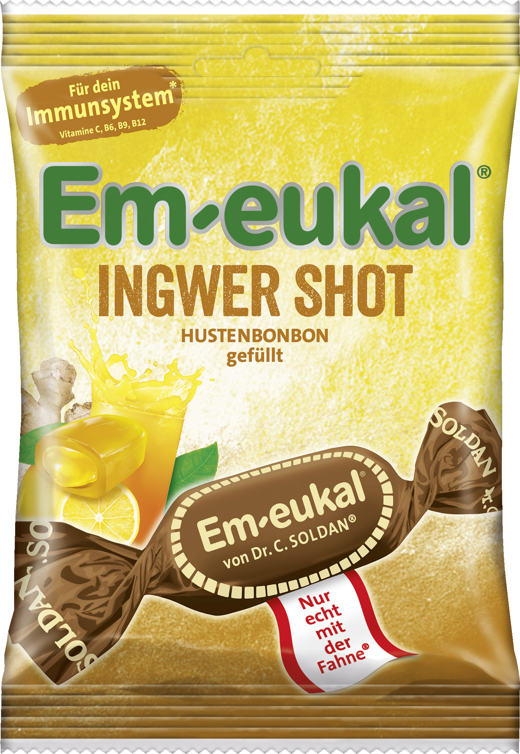 Ingwer-Shot Hustenbonbon gefüllt