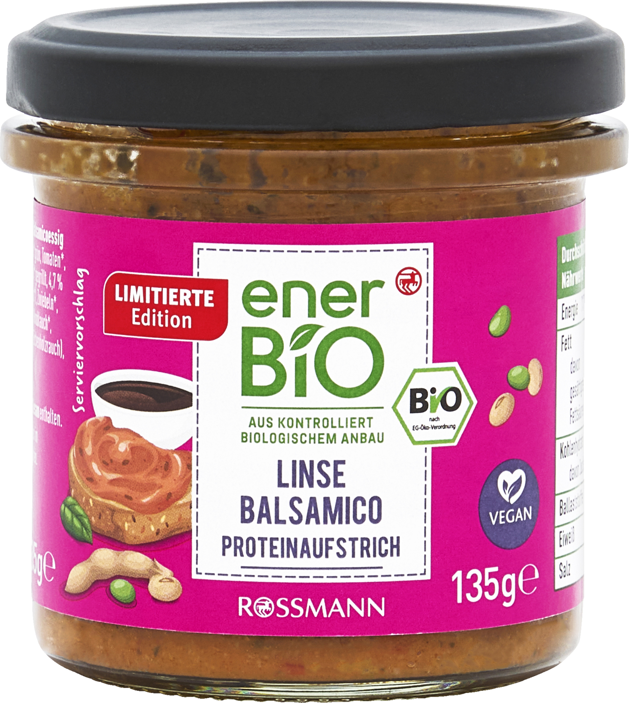 enerBiO Linsen Balsamico Proteinaufstrich