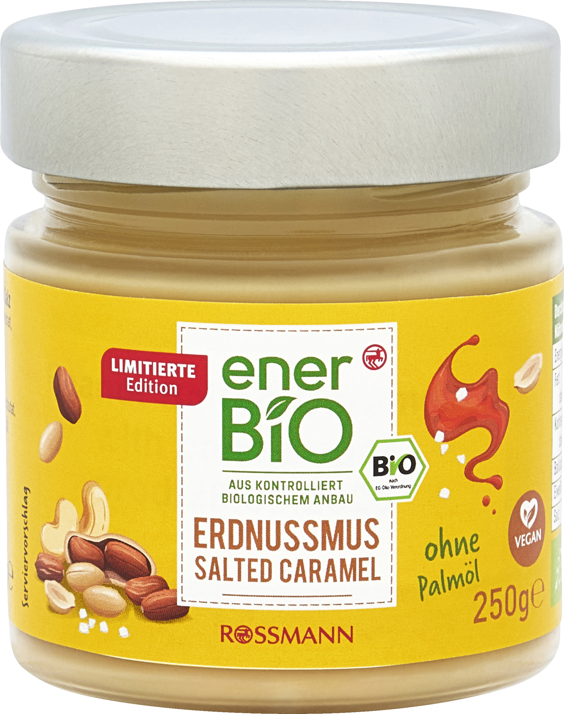 enerBiO Erdnussmus Salted Caramel