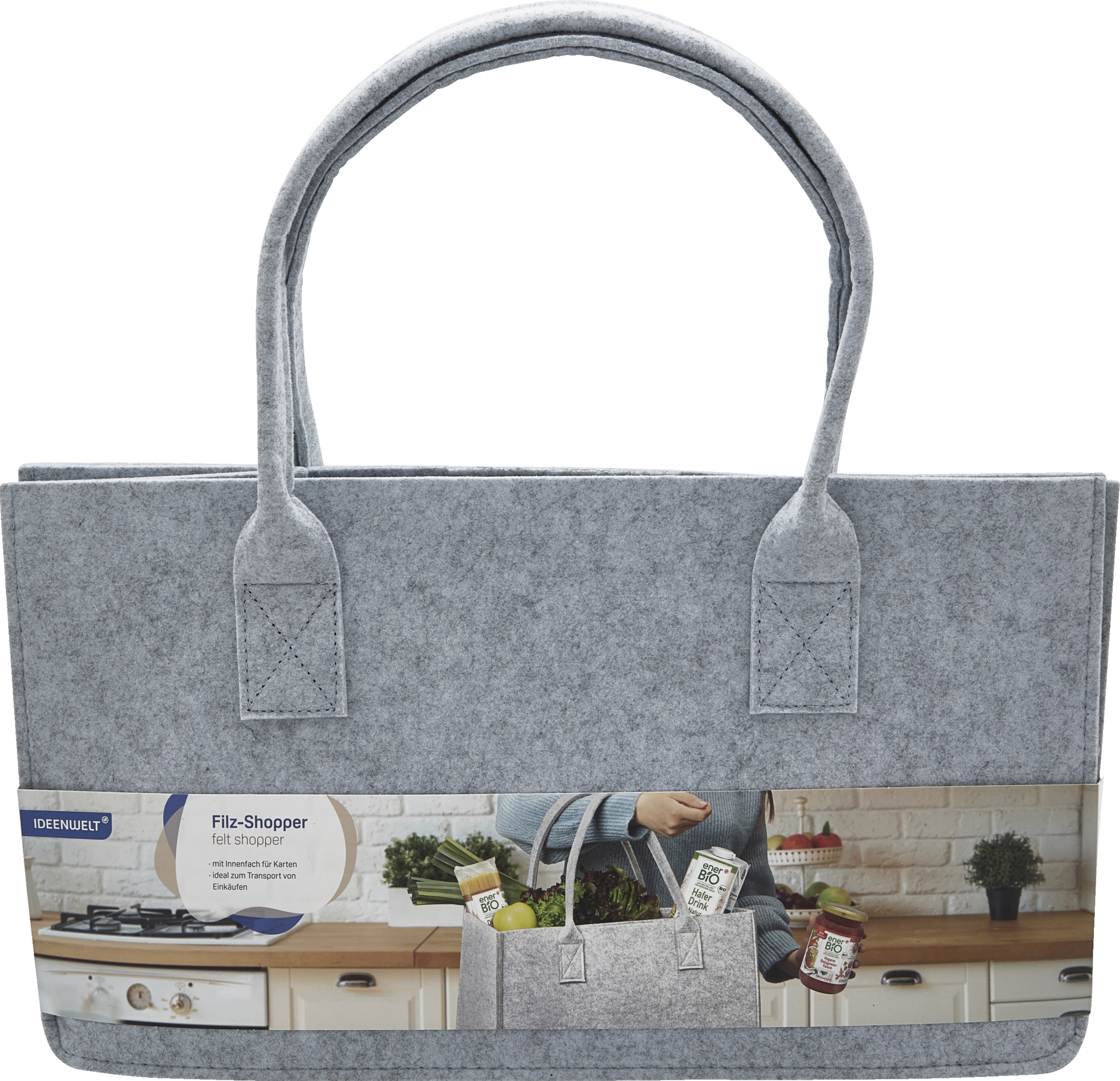 IDEENWELT Filztasche hellbraun