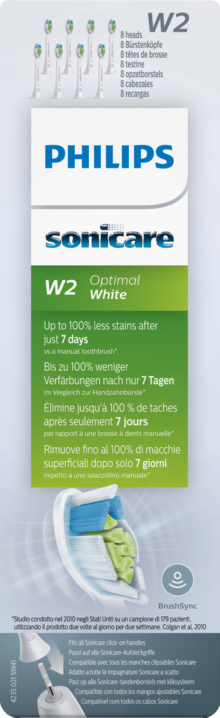 Philips Sonicare W2 Optimal Weiß Zahnbürste Köpfe HX6068 8 Pack