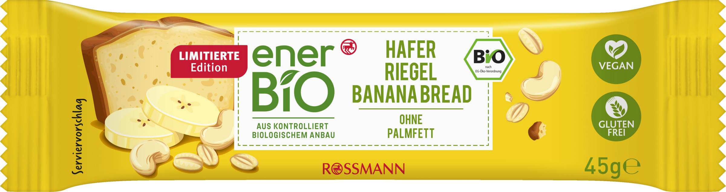 enerBiO Hafer Riegel Banana Bread