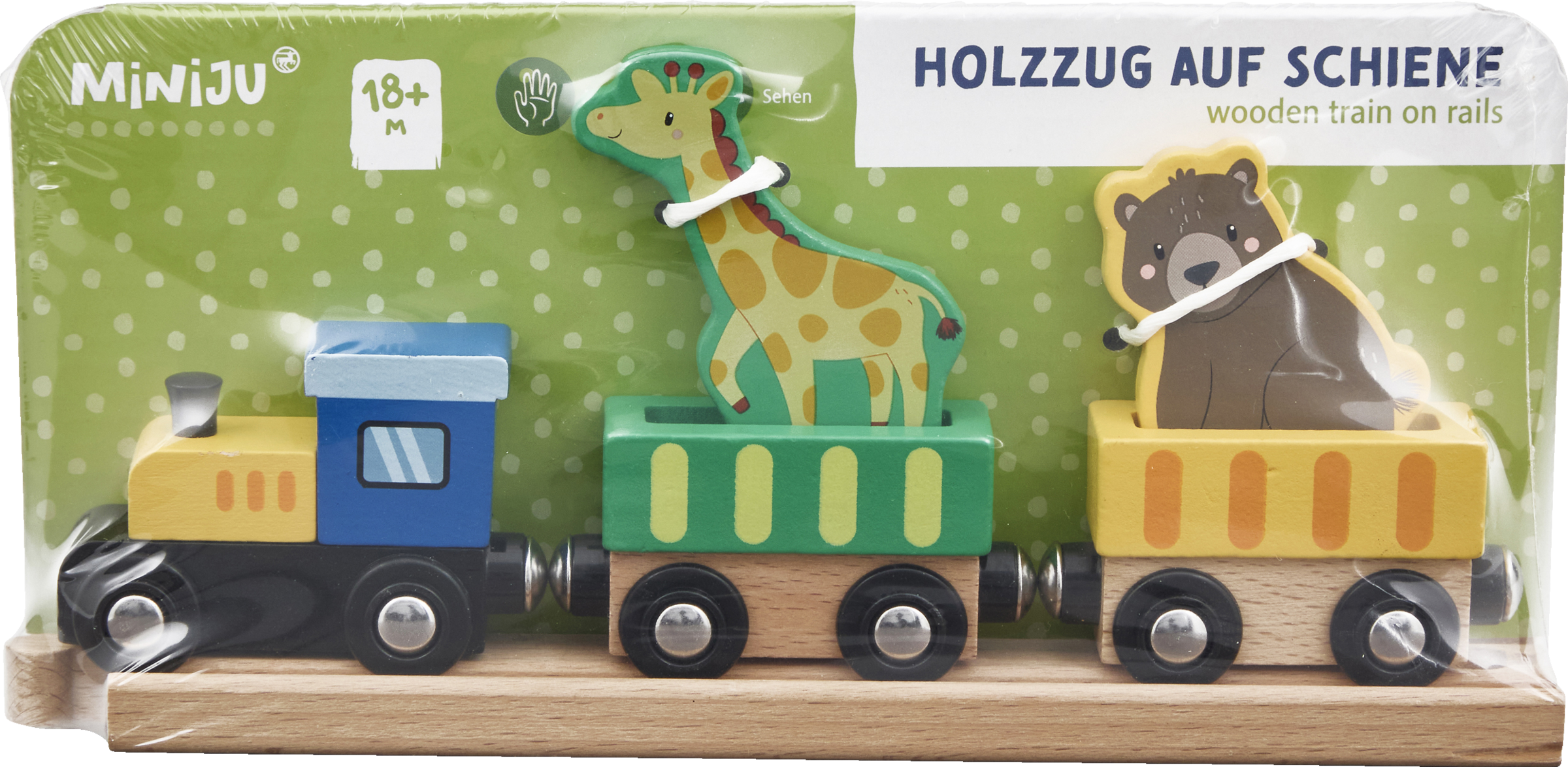 Holz Fahrzeuge auf Schiene