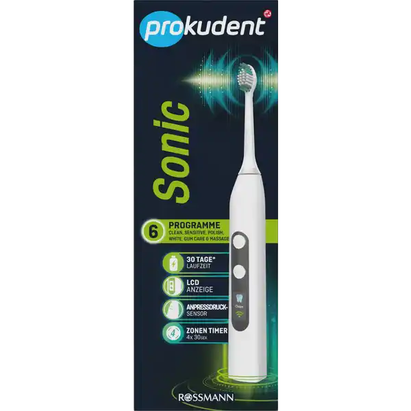 فرشاة أسنان صوتية قابلة لإعادة الشحن بشاشة LCD (Sonic Akku-Zahnbürste LCD)