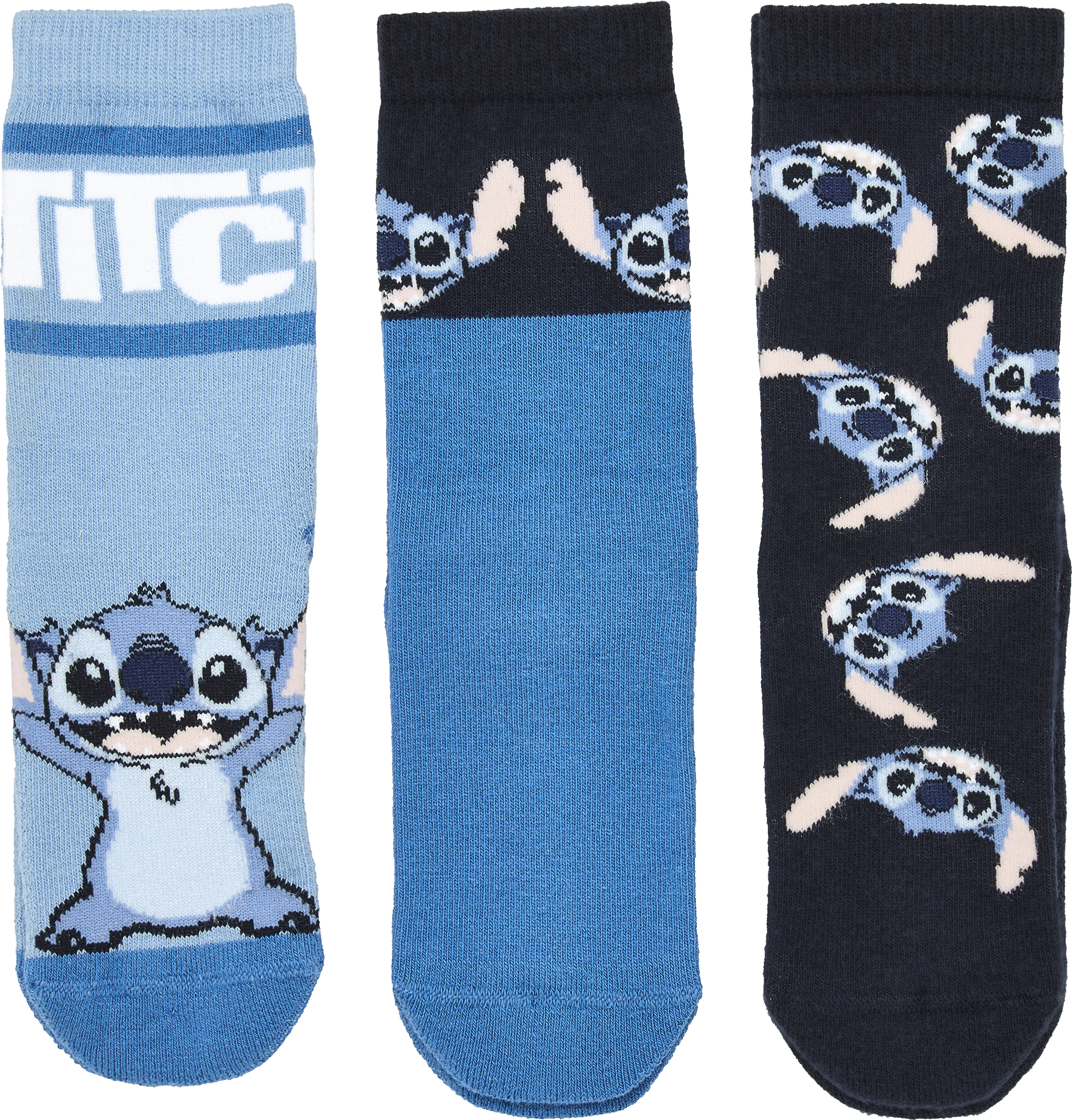 Stitch Kinder-Socken 3er-Set blau Gr. 31/34