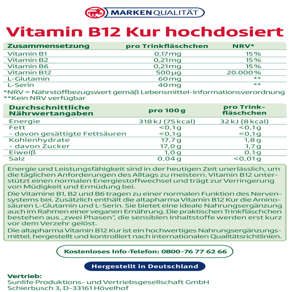 Altapharma Vitamin B12 Kur Hochdosiert Online Kaufen Rossmann De