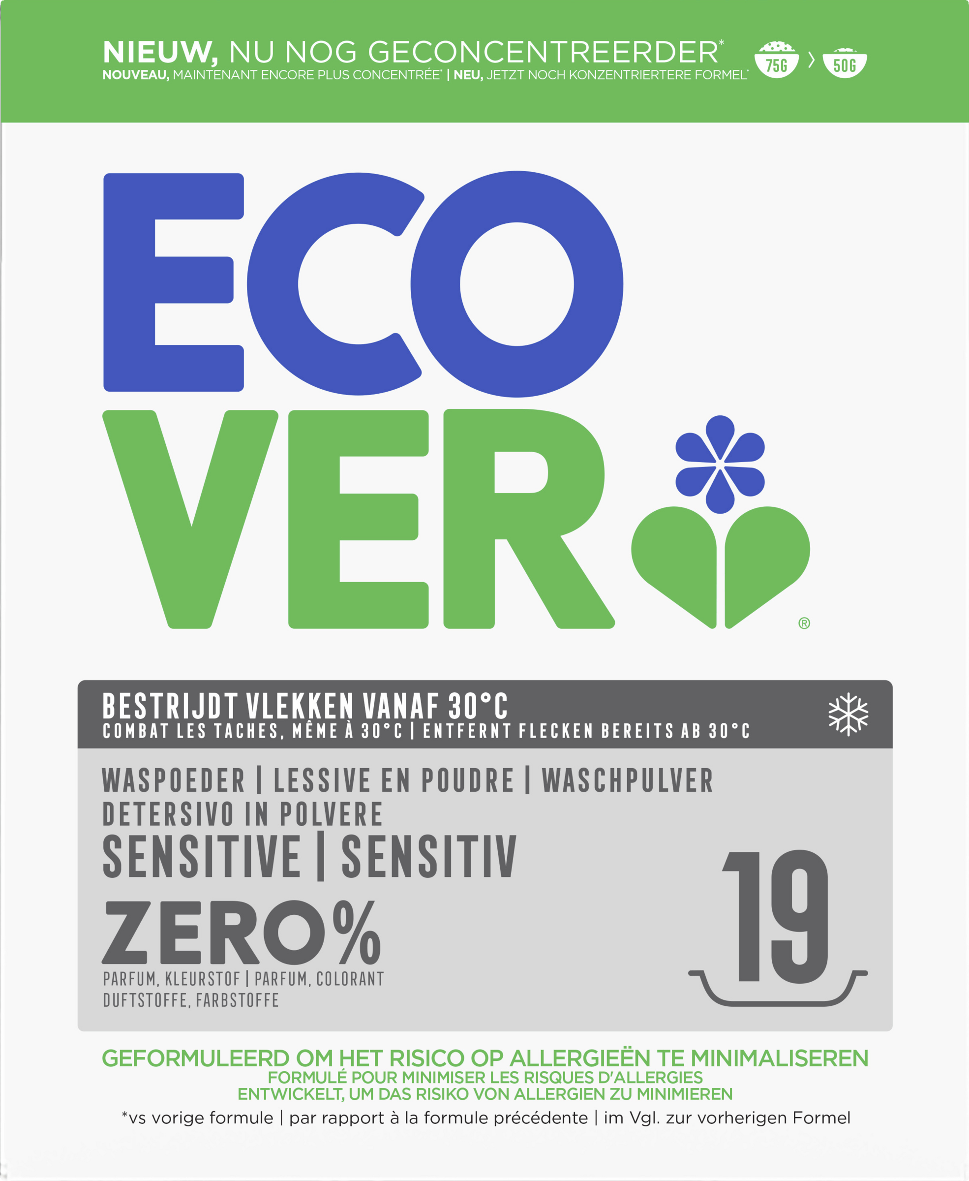 Ecover Universalwaschmittel Pulver sensitiv 19WL