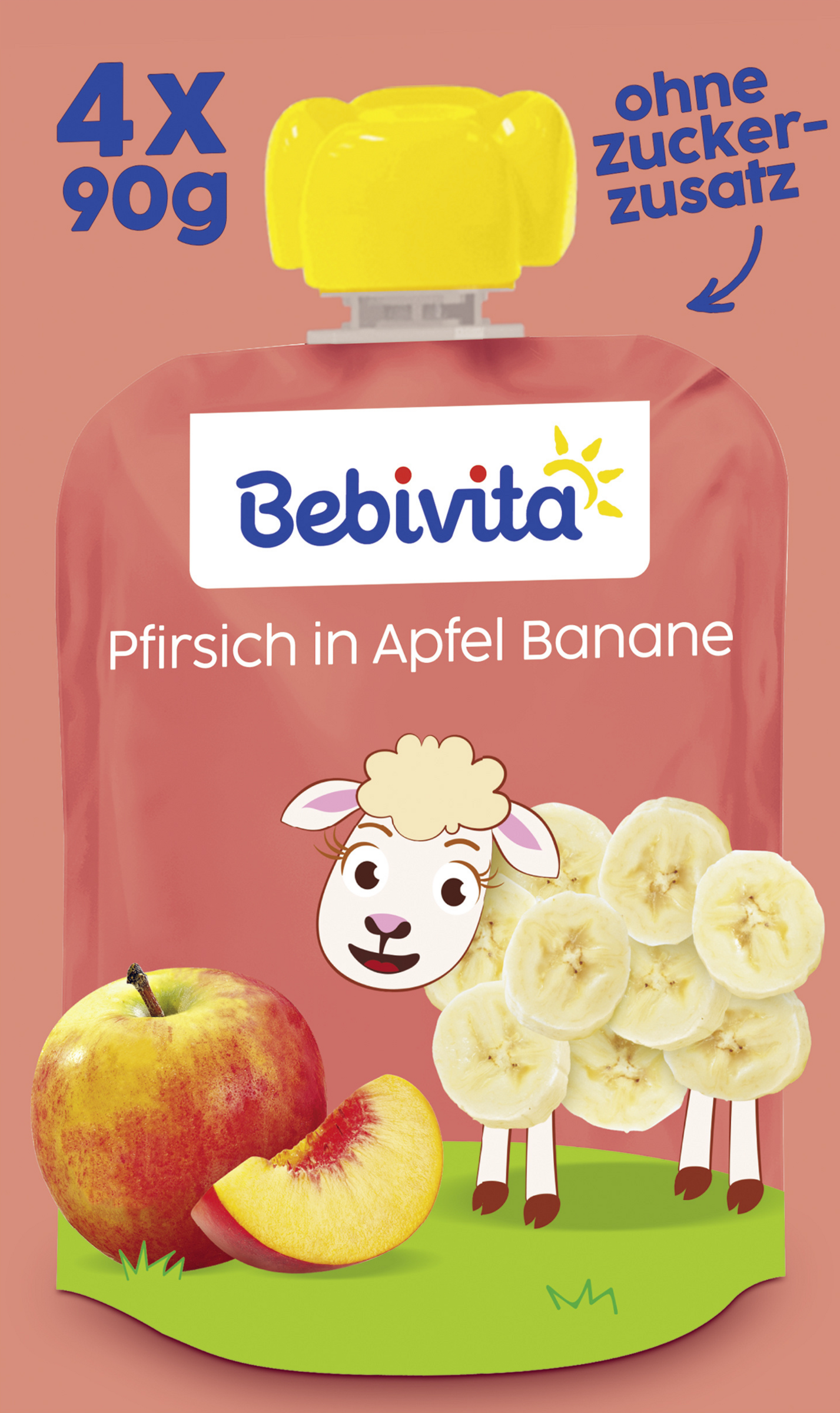 Bebivita Quetschbeutel Pfirsich in Apfel Banane