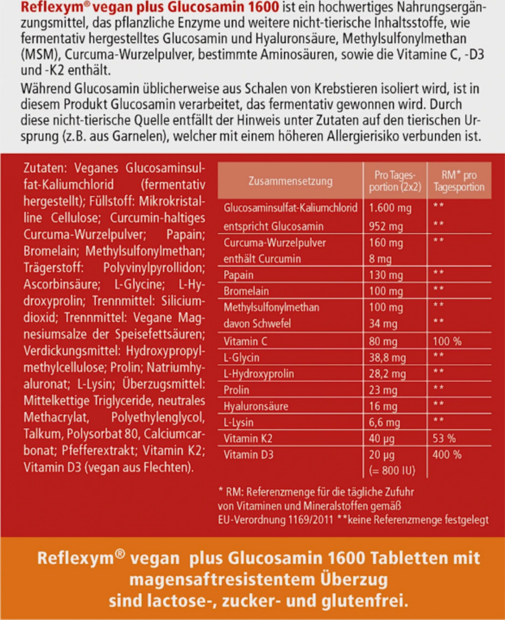 Reflexym نباتي جلوكوزامين بلس 1600 4