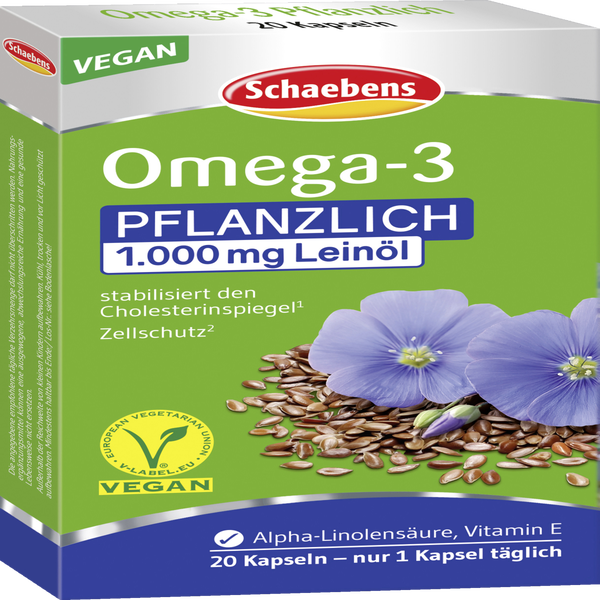 Schaebens Omega3 Pflanzlich 1.000 mg Leinöl Kapseln online kaufen