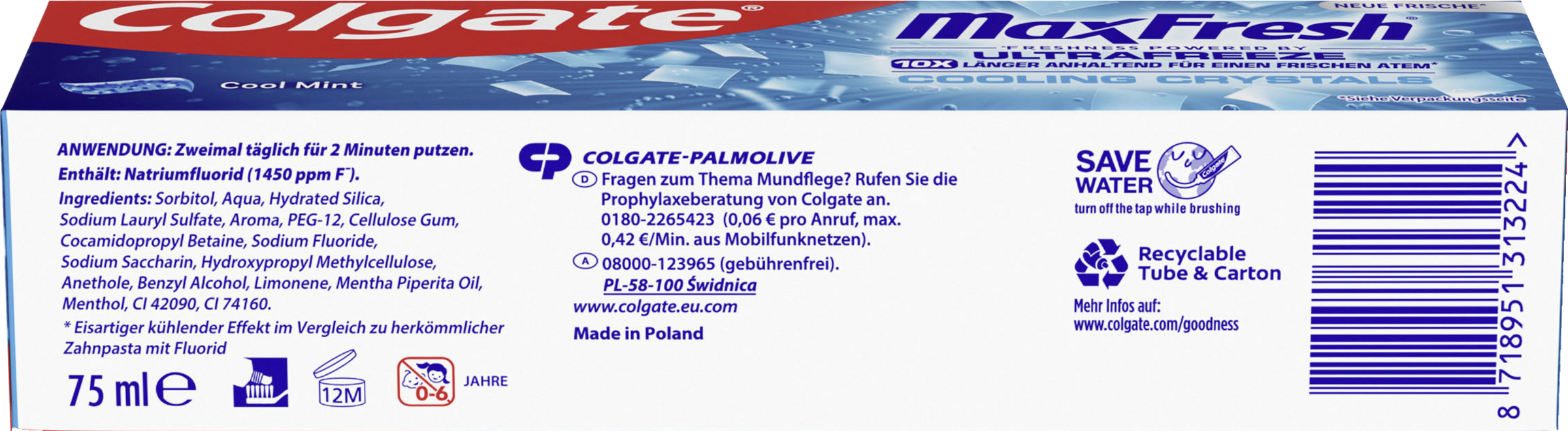 معجون أسنان Max Fresh Cooling Crystals بنكهة Cool Mint 2