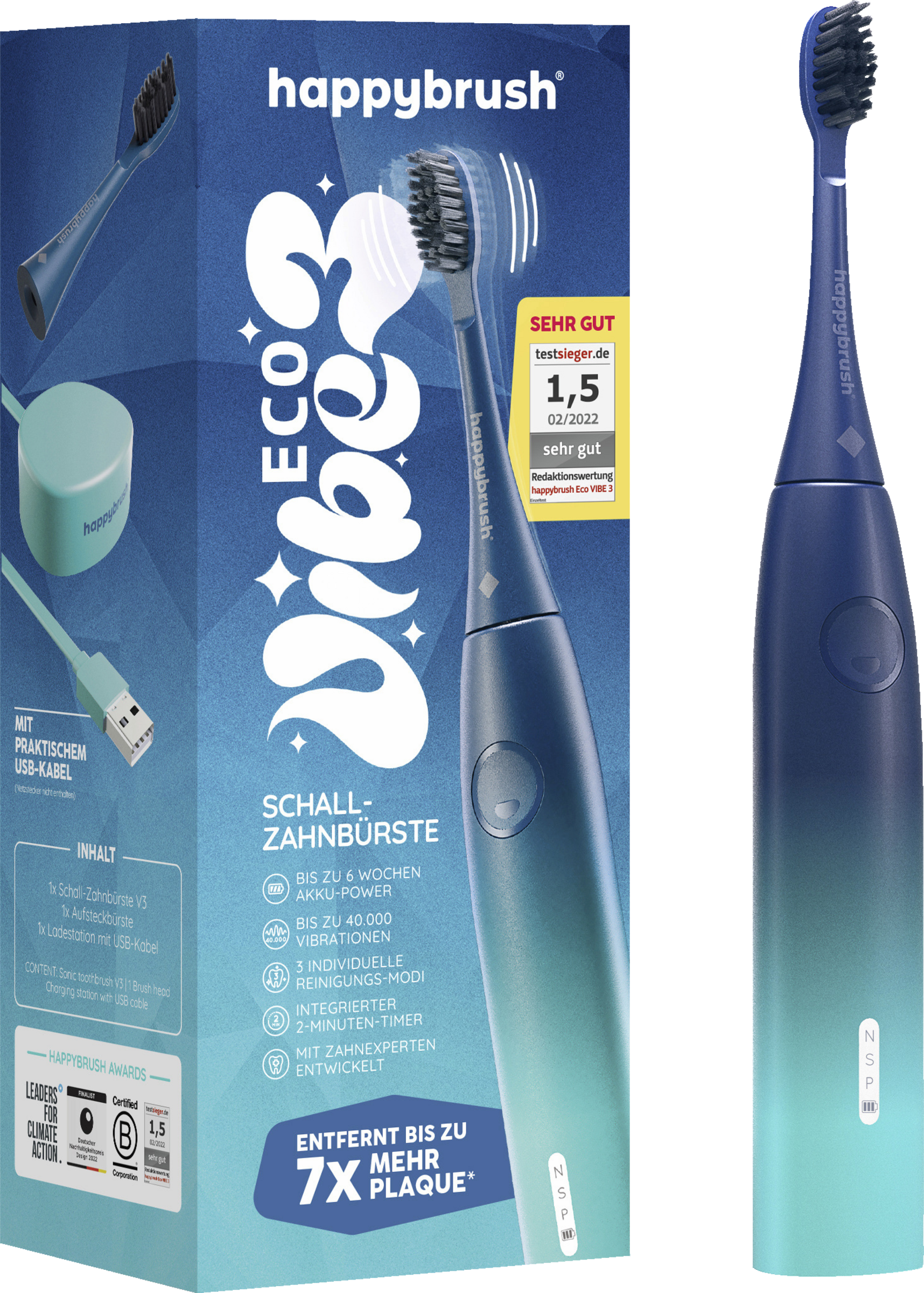 طقم بدء فرشاة أسنان كهربائية Eco VIBE 3 Aurora