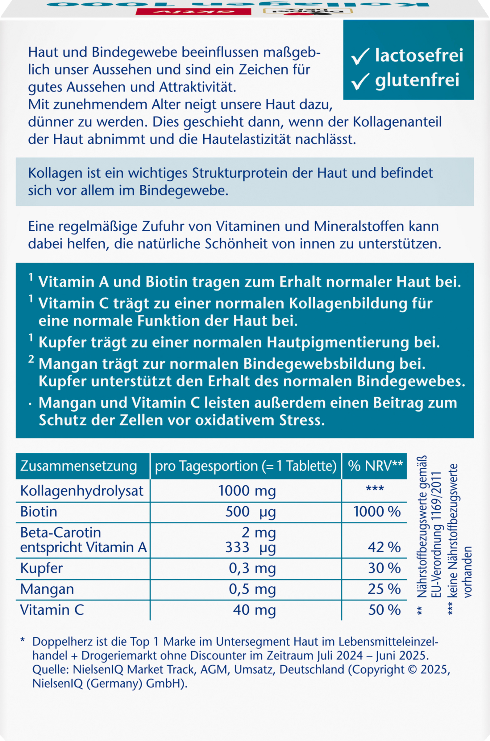 حبوب الكولاجين 1000 + بيوتين 500 جرام + بيتا كاروتين 4
