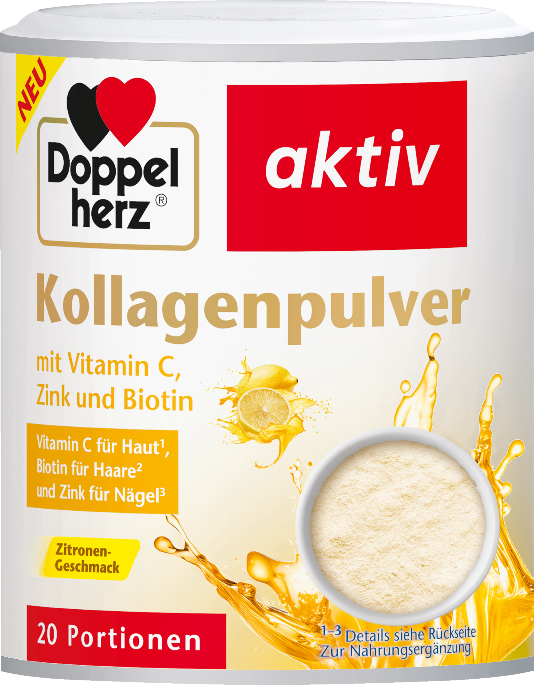 Doppelherz Kollagenpulver mit Zitronengeschmack
