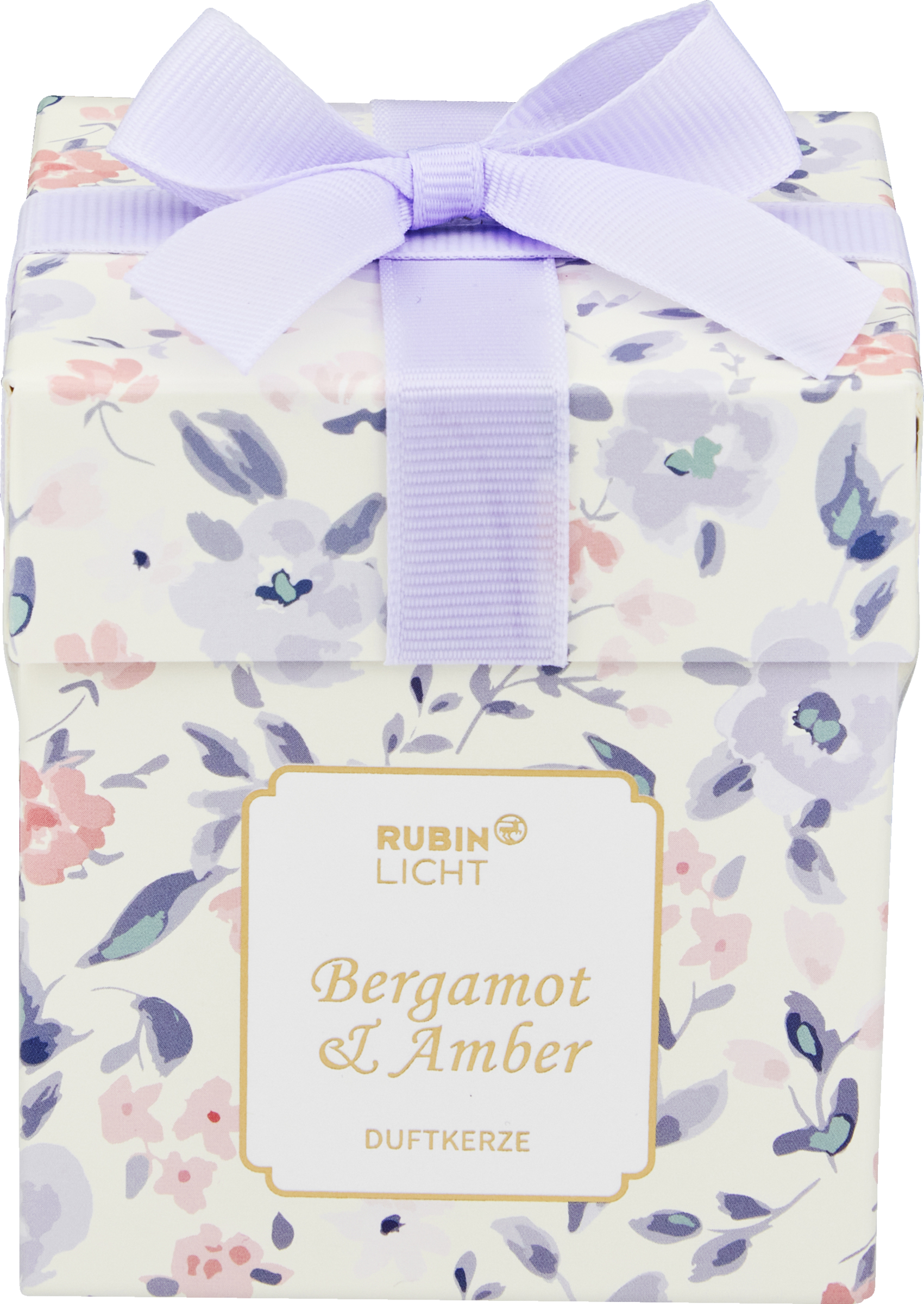 RubinL Geschenkkerze mit Schleife lila