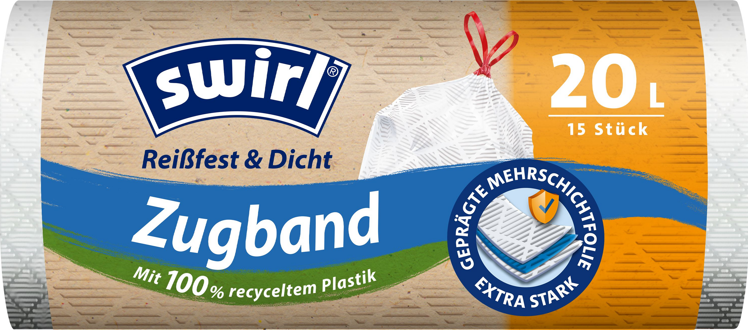 Swirl Müllbeutel mit Zugband 20 L