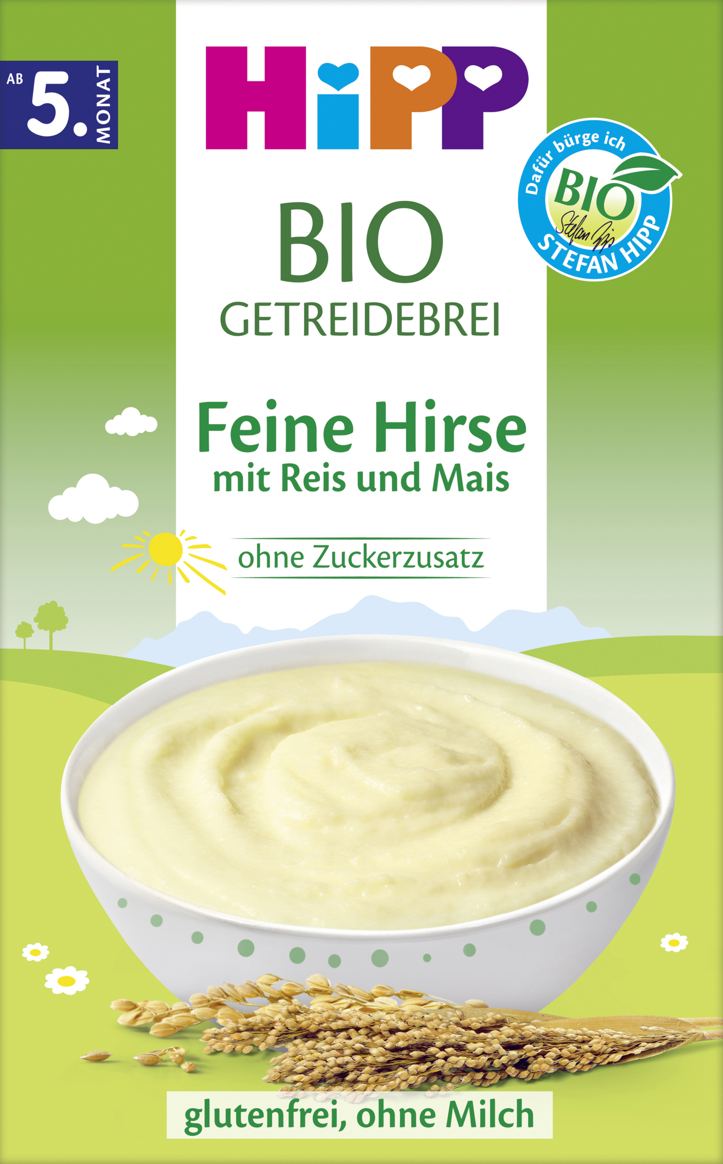 HiPP Bio Getreidebrei Feine Hirse mit Reis und Mais, ab dem 5. Monat