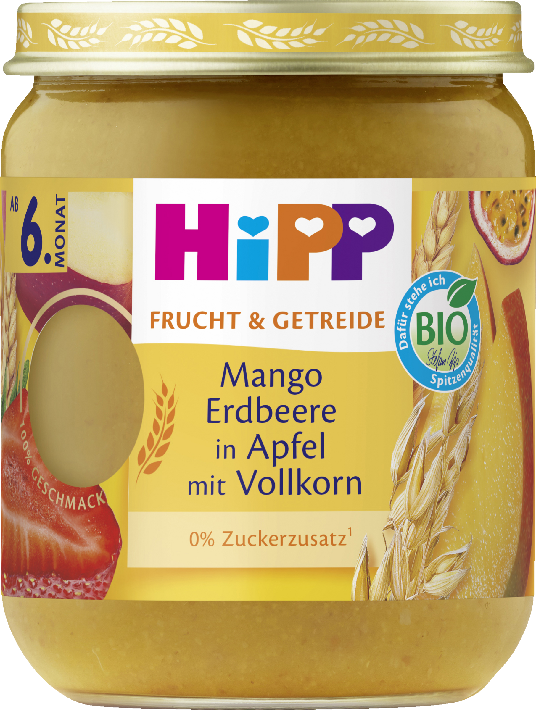 Bio Mango Erdbeere in Apfel mit Vollkorn ab dem 6. Monat