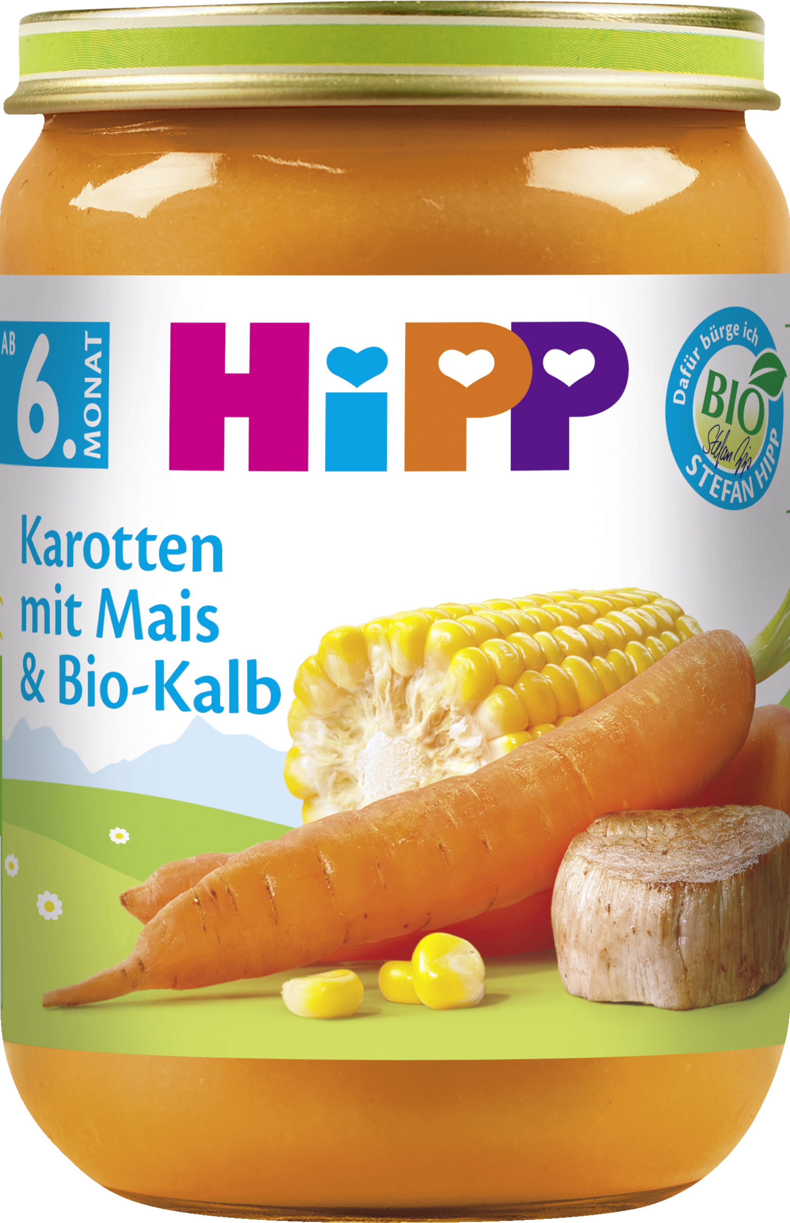 HiPP Bio Karotten mit Mais und Bio-Kalb