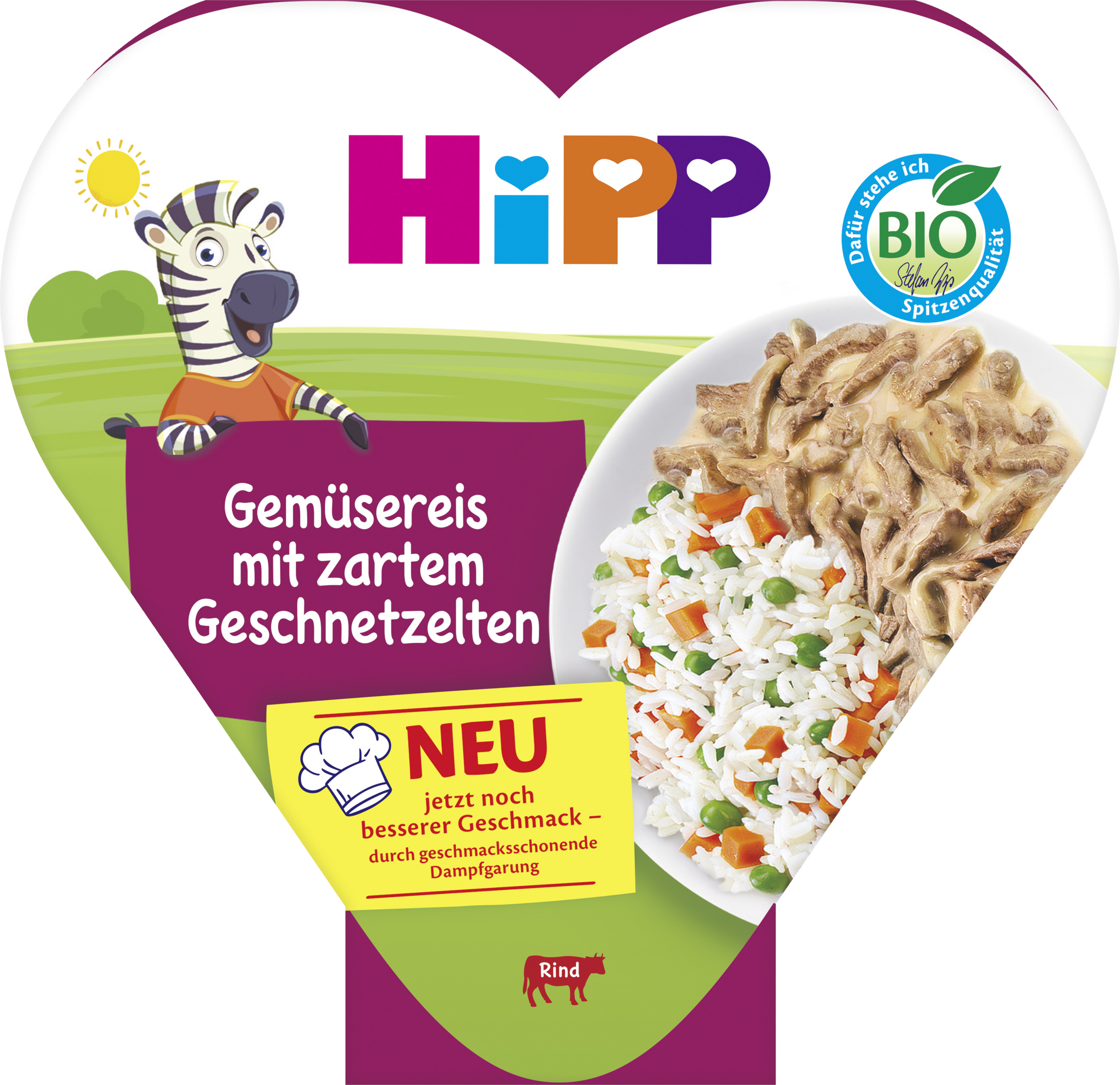 HiPP Bio Menüs Gemüsereis mit zartem Geschnetzelten ab 1 Jahr