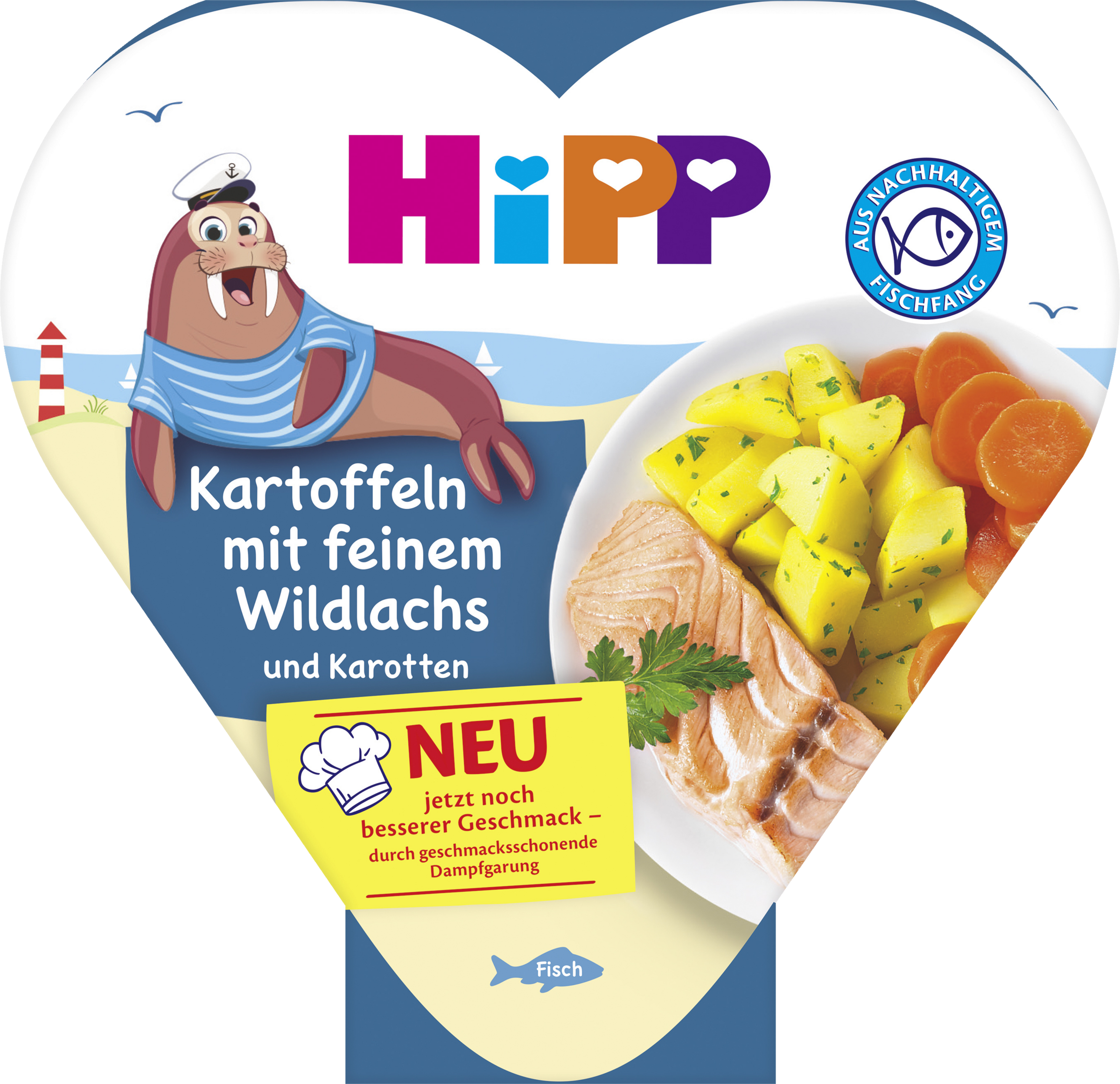 Menüs Kartoffeln mit feinem Wildlachs und Karotten ab 1 Jahr