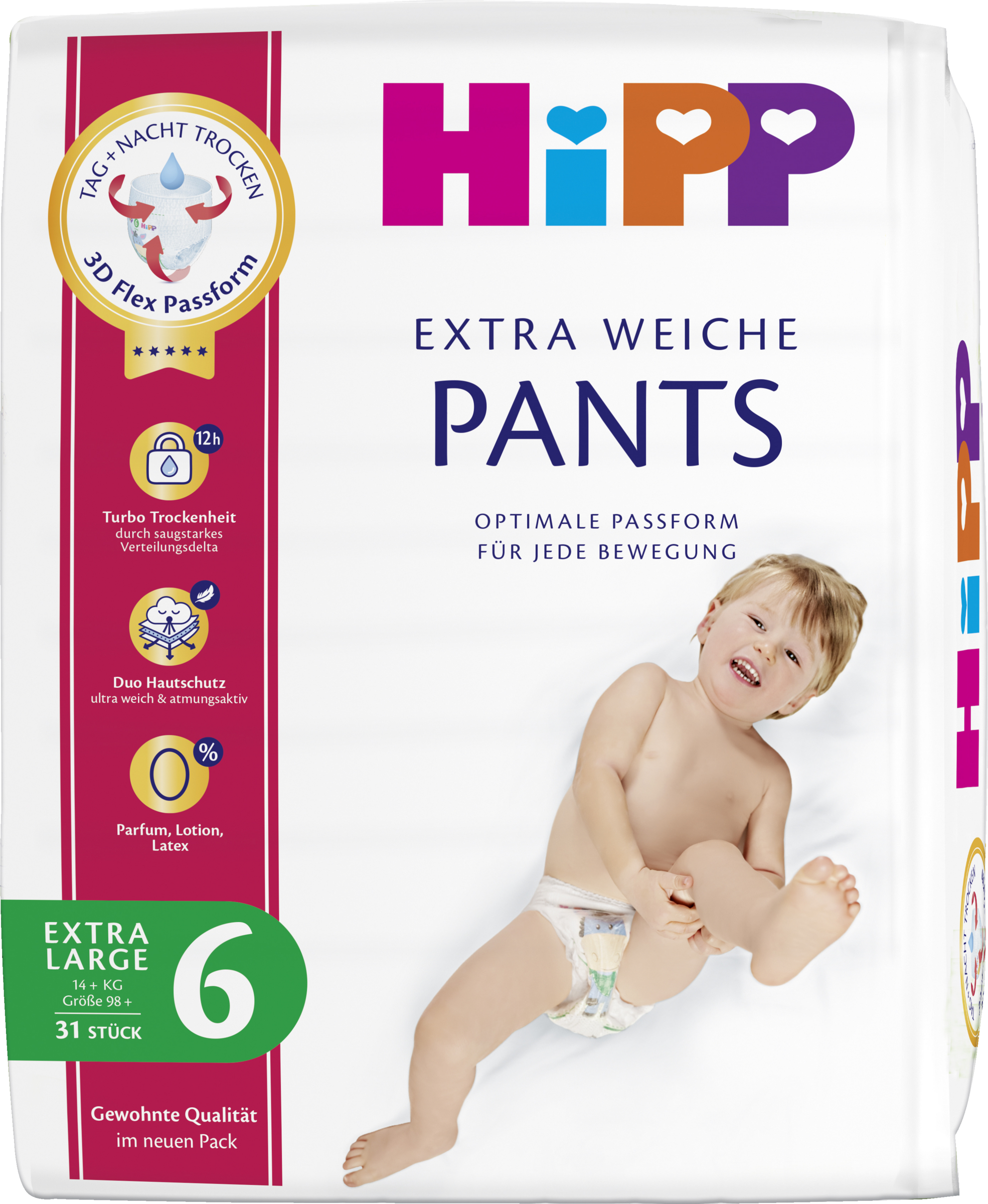 HiPP Windeln Extra Weiche Pants Extra Large Größe 6 (14+ kg)