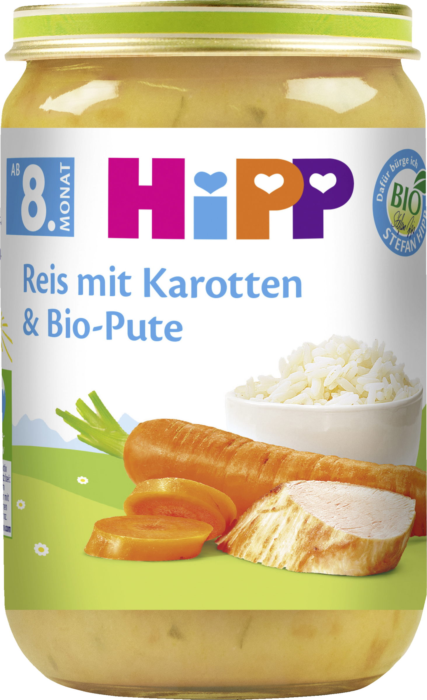 Bio Menü Reis mit Karotten & Bio-Pute