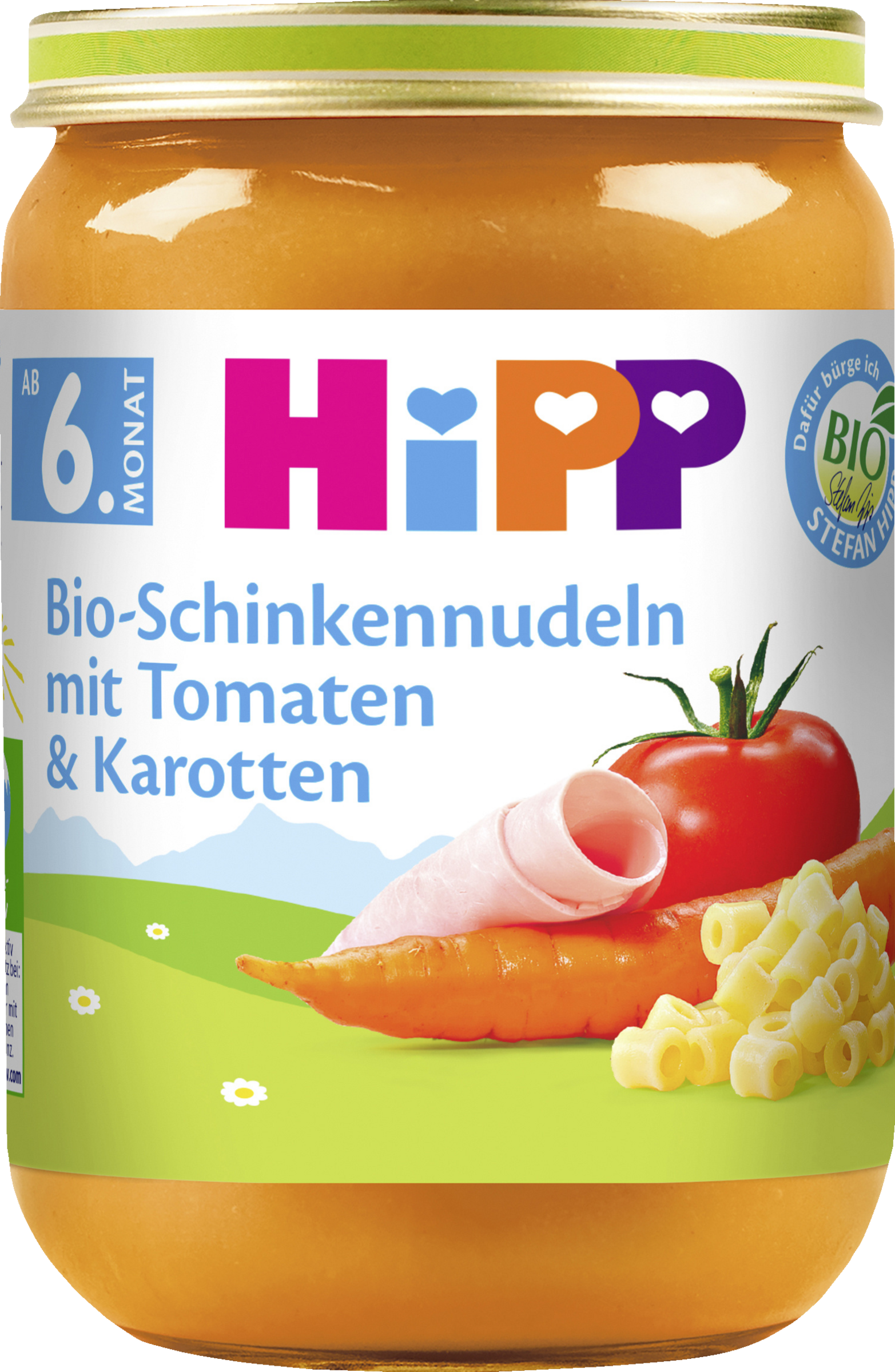 Bio Menü Bio-Schinkennudeln mit Tomaten & Karotten