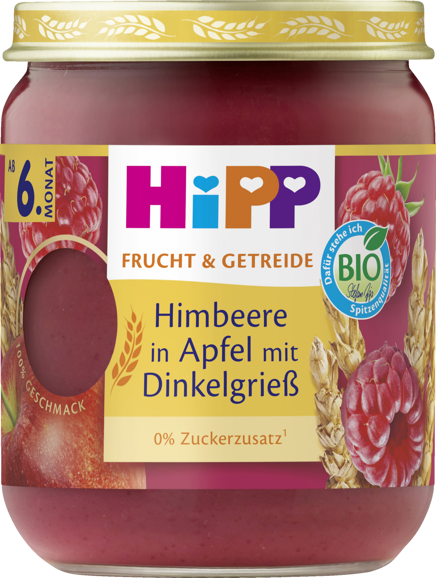 Bio Frucht & Getreide Himbeere in Apfel mit Dinkelgrieß