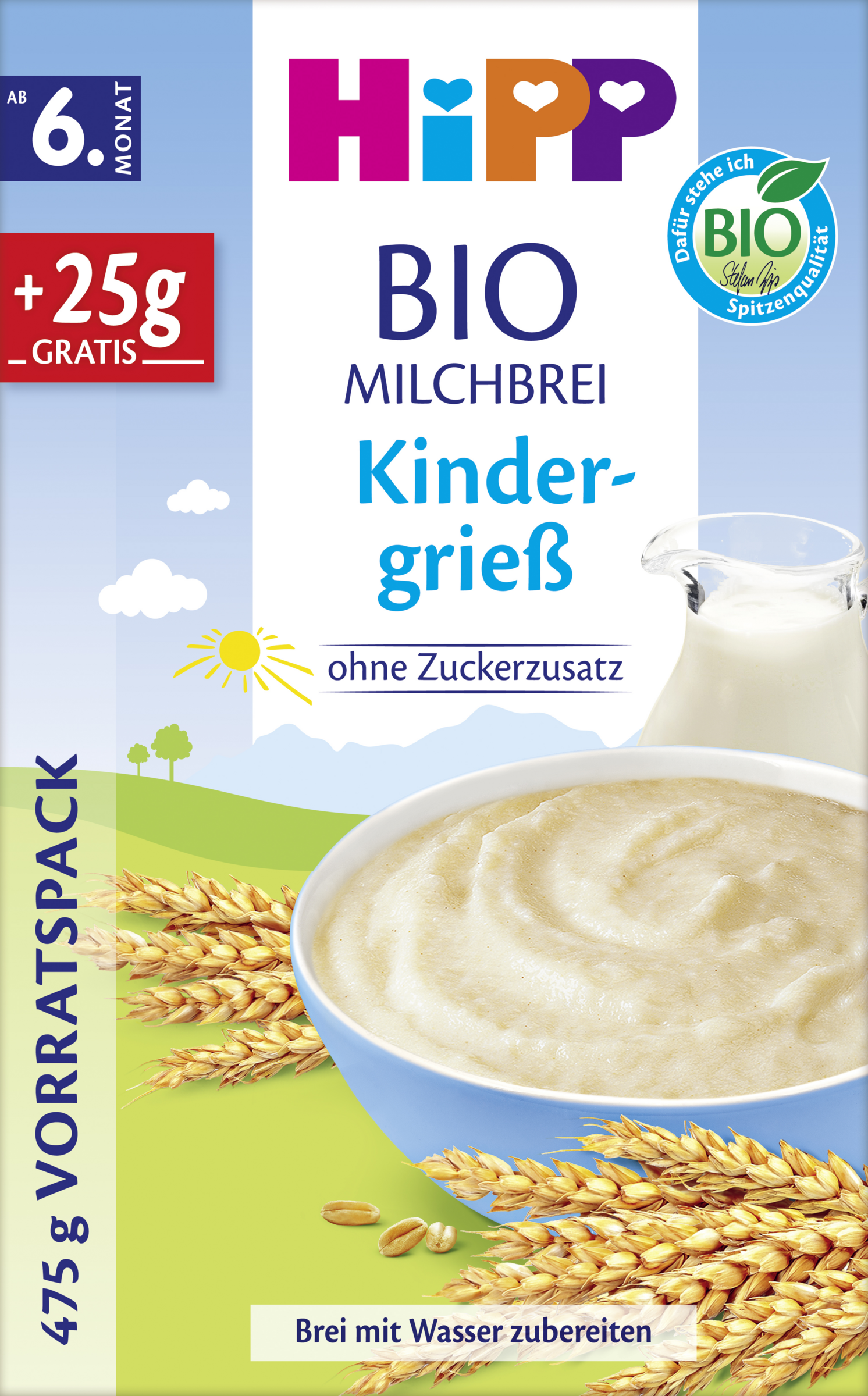 HiPP Bio Milchbrei Kindergrieß Vorratspackung