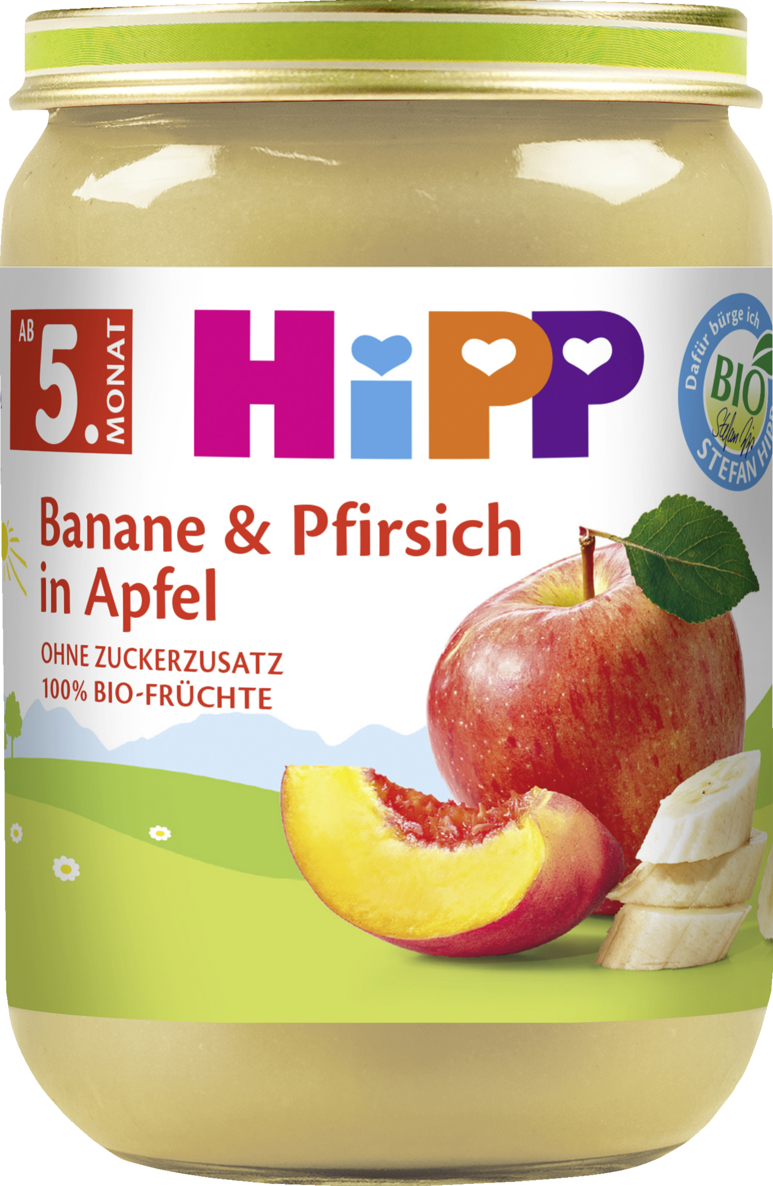 Bio Früchte Banane & Pfirsich in Apfel nach dem 5. Monat