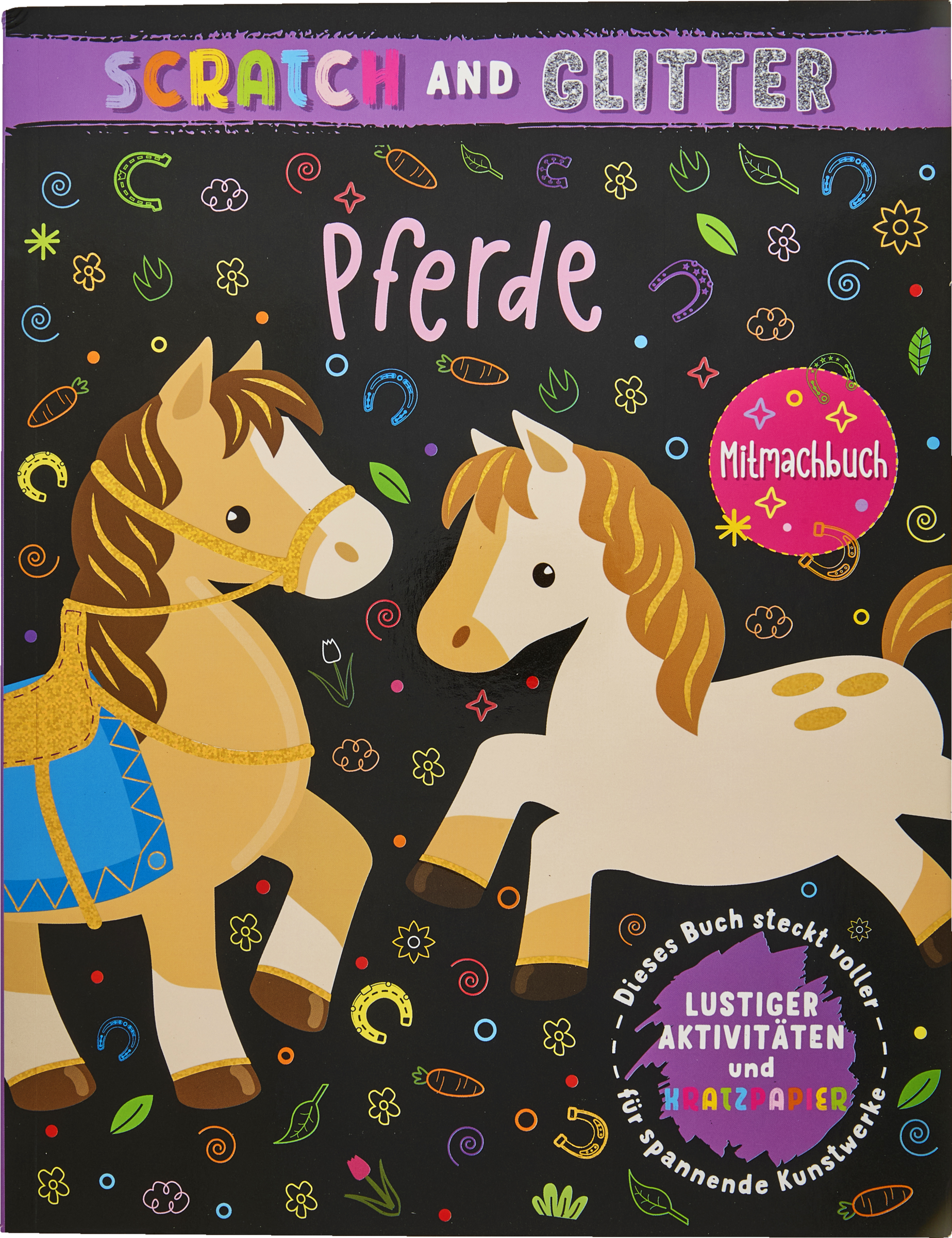 Glitzer-Kratzbuch Pferde