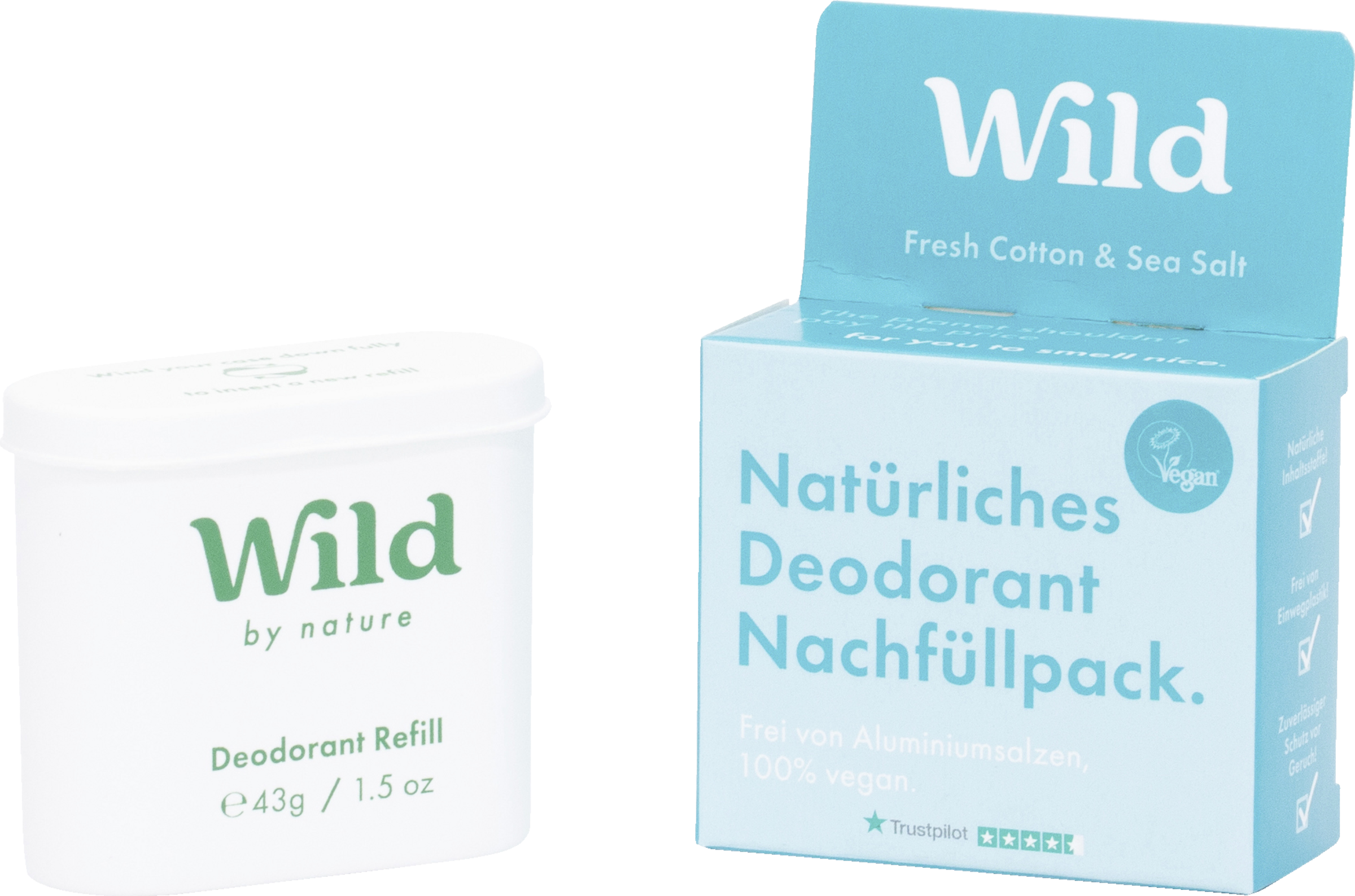 Wild Deostick Fresh Cotton & Sea Salt Nachfüllpack, 40 g