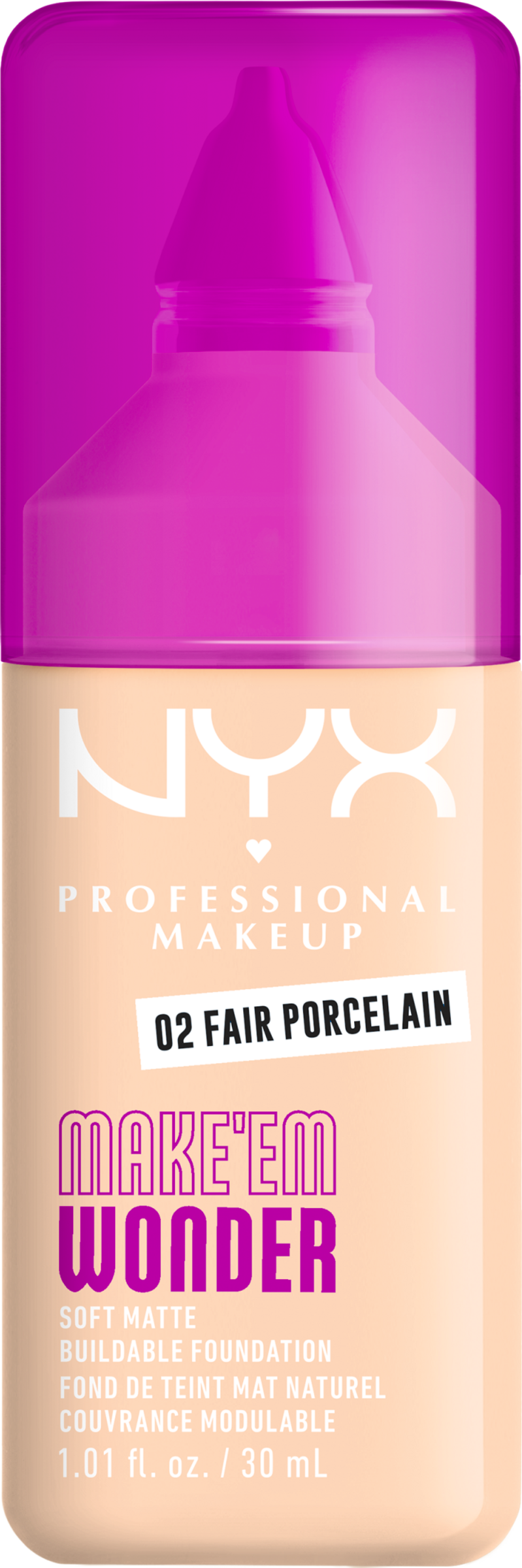 NYX Professional MakeUp Make 'EM Wonder Foundation 02 Fair Pocelain