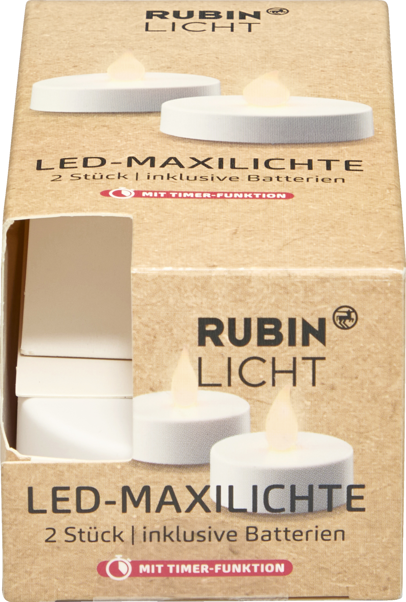 RUBIN LICHT 2er Set LED-Maxilichte mit Timer