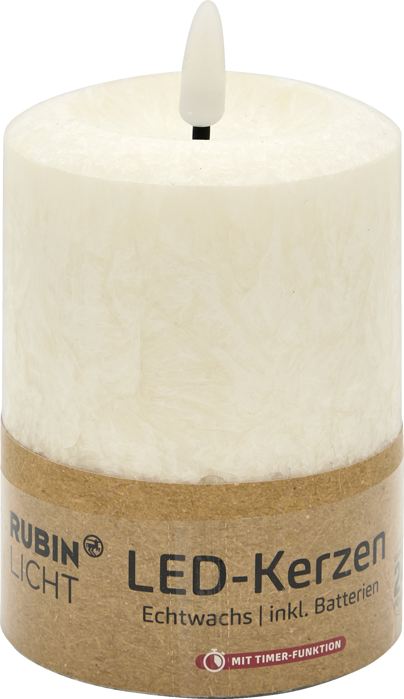 RUBIN LICHT LED-Kerze, 10 cm, beige