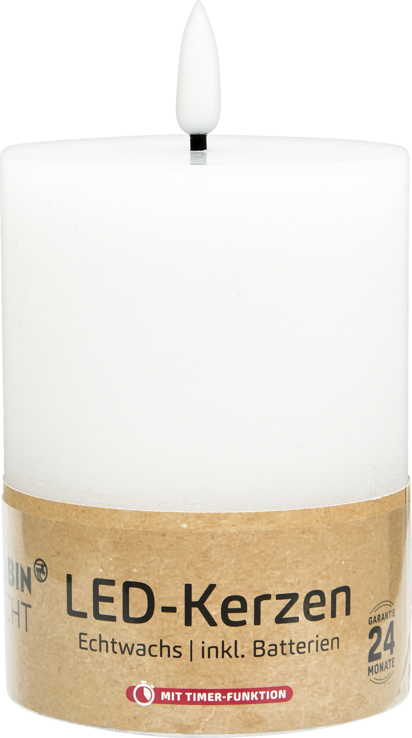 RUBIN LICHT LED Kerze 3D Flamme 10 cm weiß