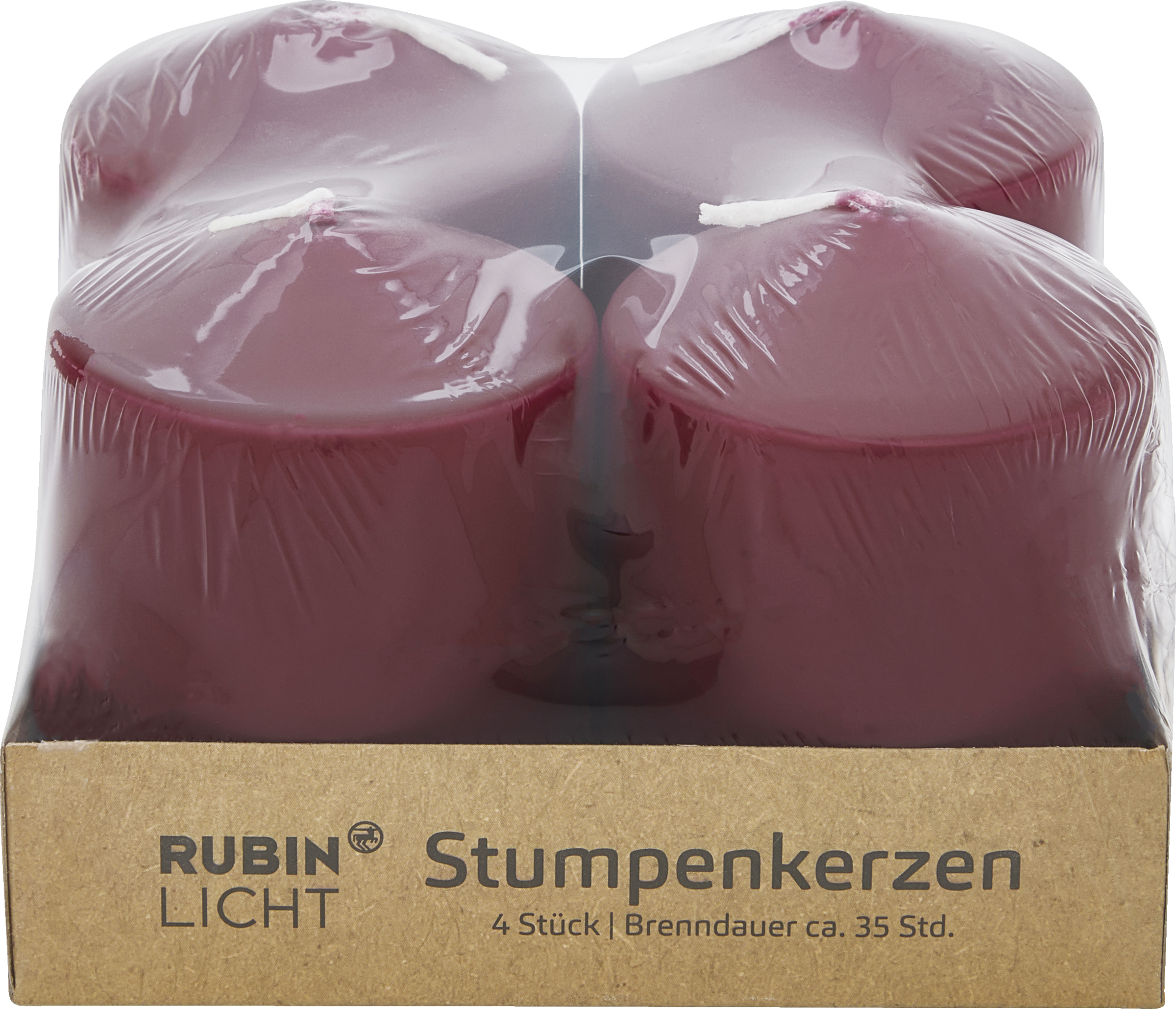 RUBIN LICHT Stumpenkerzen bordeaux 90/70