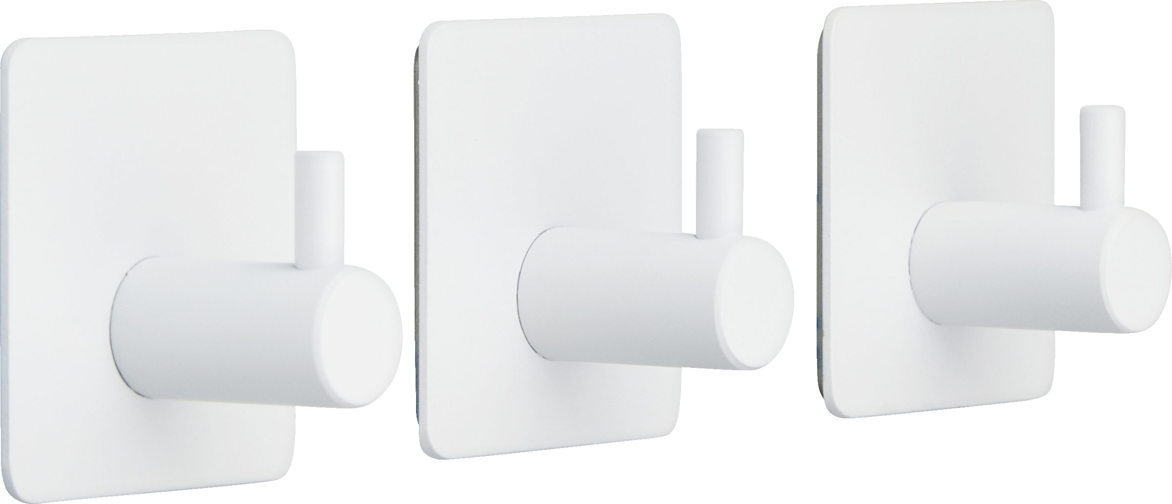 Selbstklebende Wandhaken 3er-Set weiß