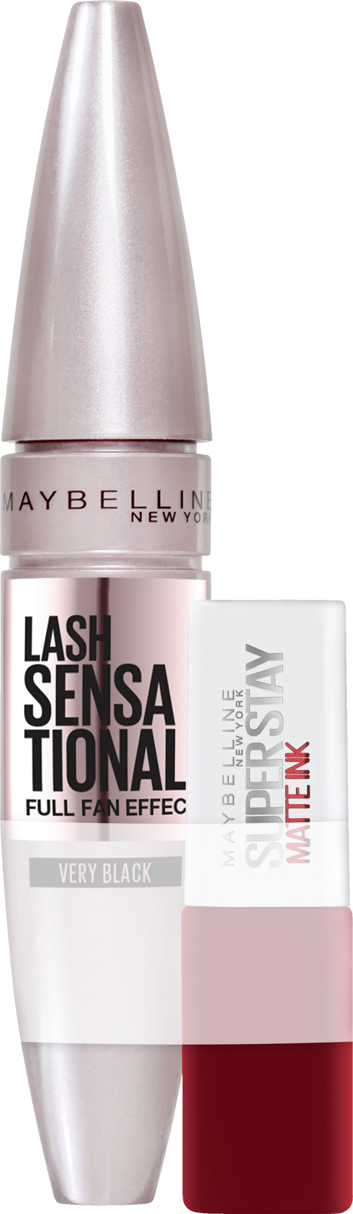 Lash Sensational Voller-Wimpern-Fächer Mascara Very Black + Mini Super Stay Matte Ink Lippenstift