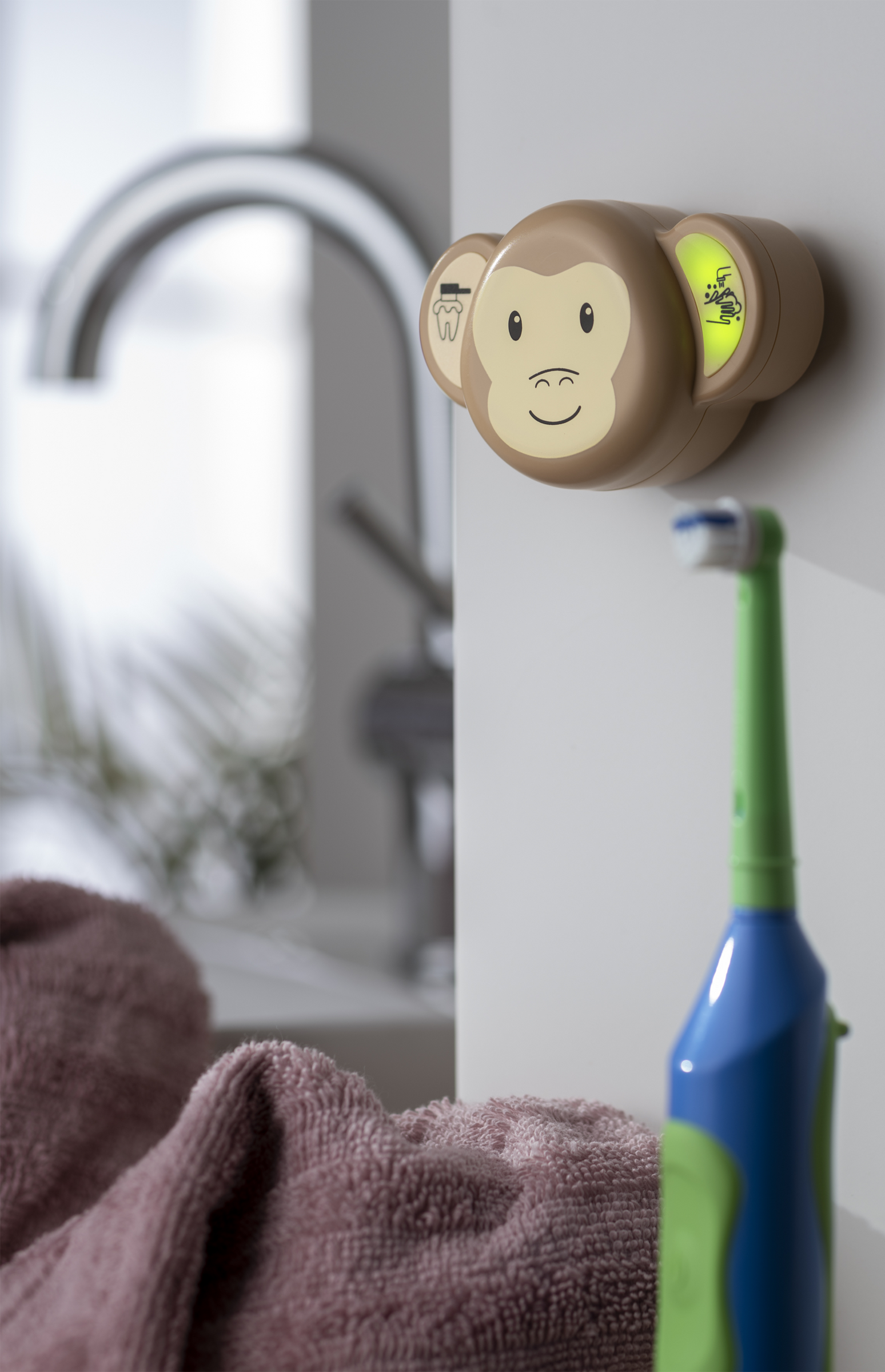 مؤقت تنظيف الأسنان وغسيل اليدين على شكل قرد 2