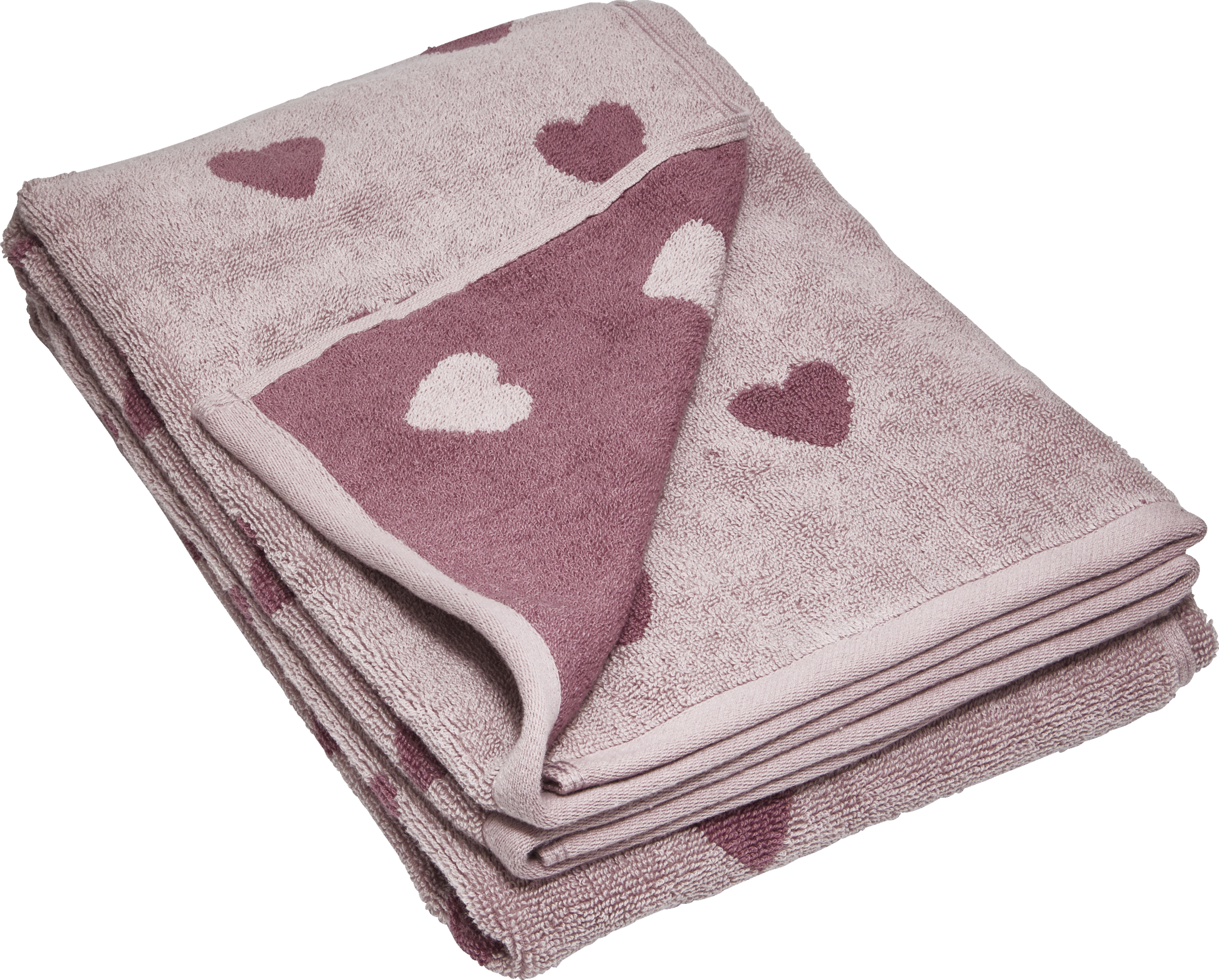 Duschtuch Herzen 70x140cm rosa