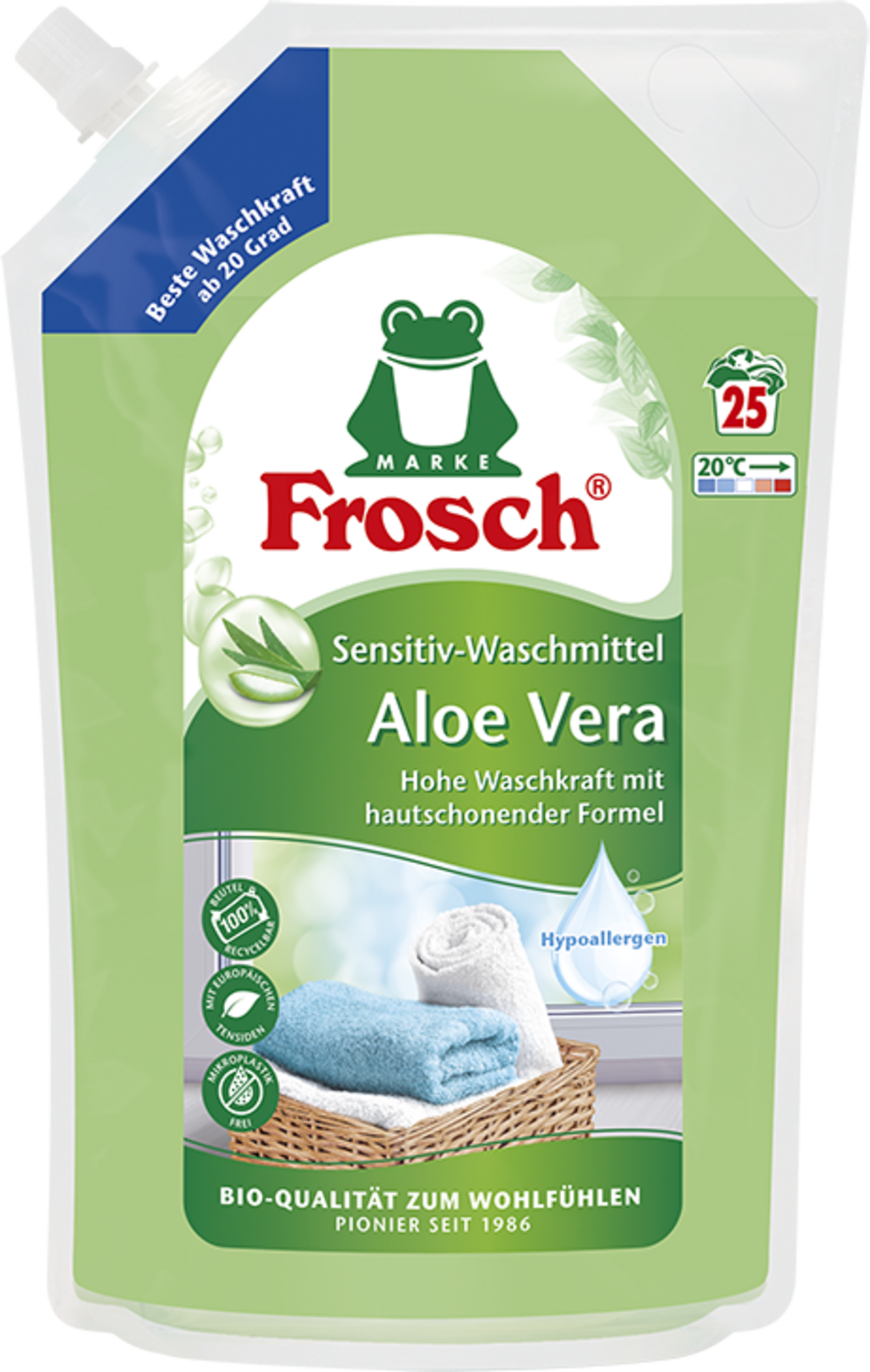 Frosch Sensitiv-Waschmittel Aloe Vera Nachfüllbeutel 25WL