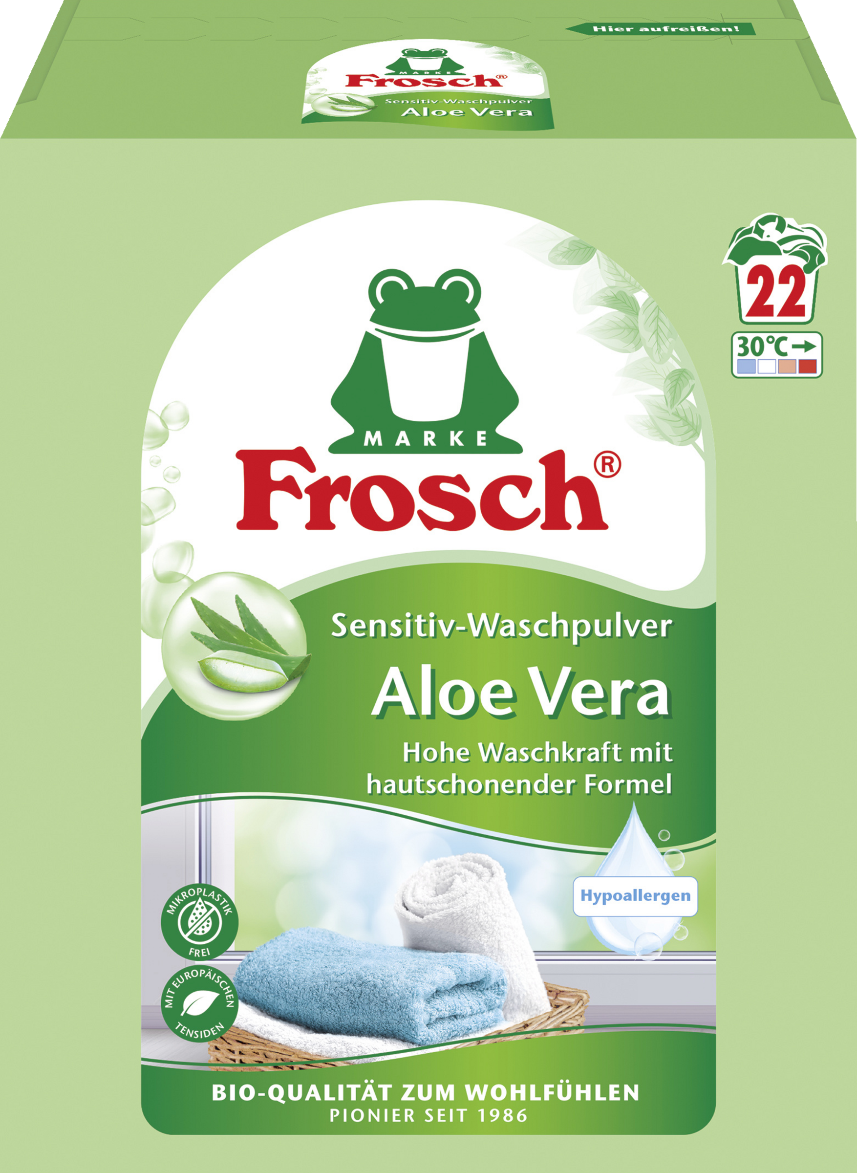 Sensitiv-Waschpulver Aloe Vera Hypoallergen 22 WL