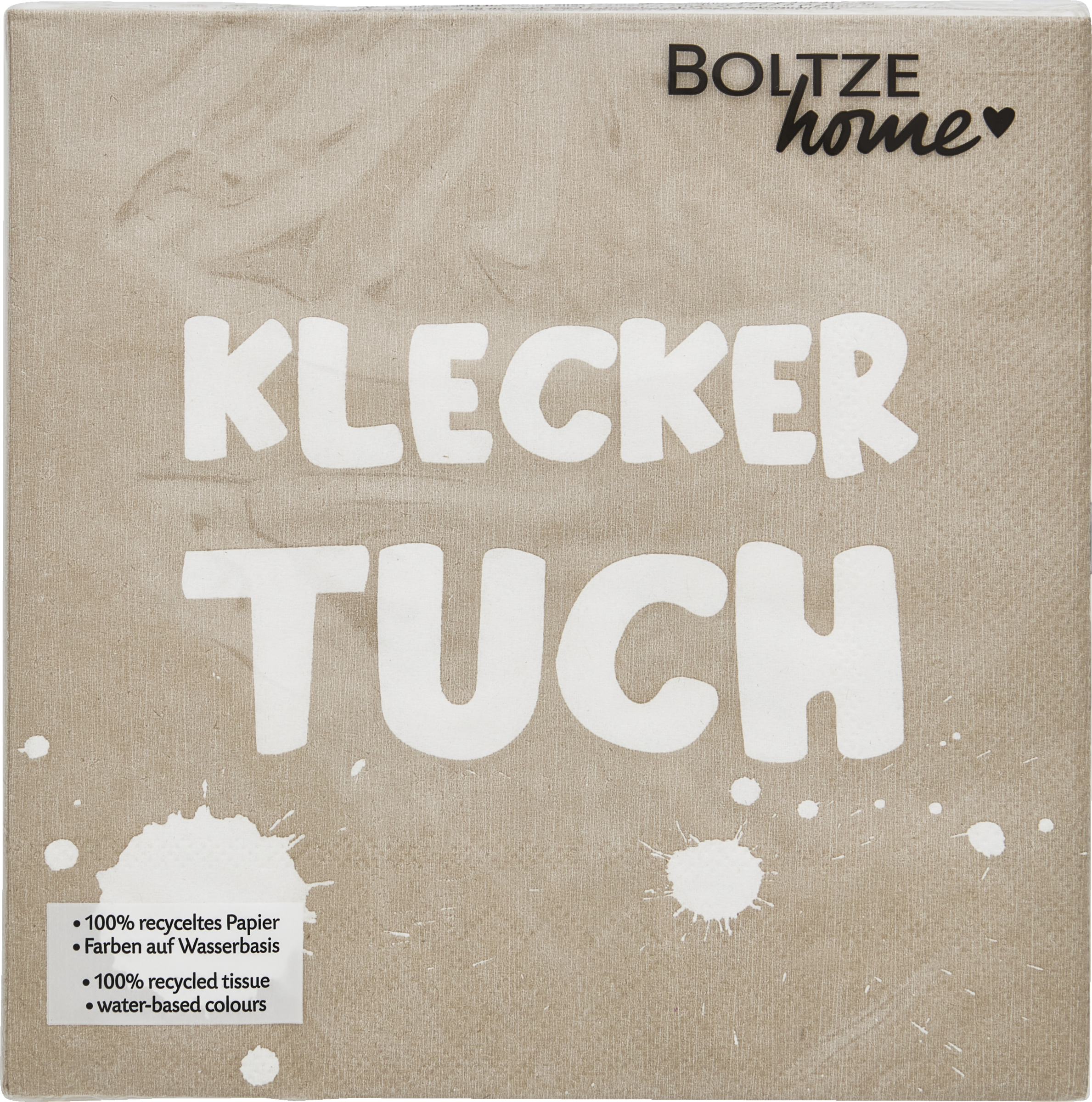 BOLTZE Servietten Klecker 20 tlg 2 sort Papier SpruchText Einfarbig Quadrat Wort